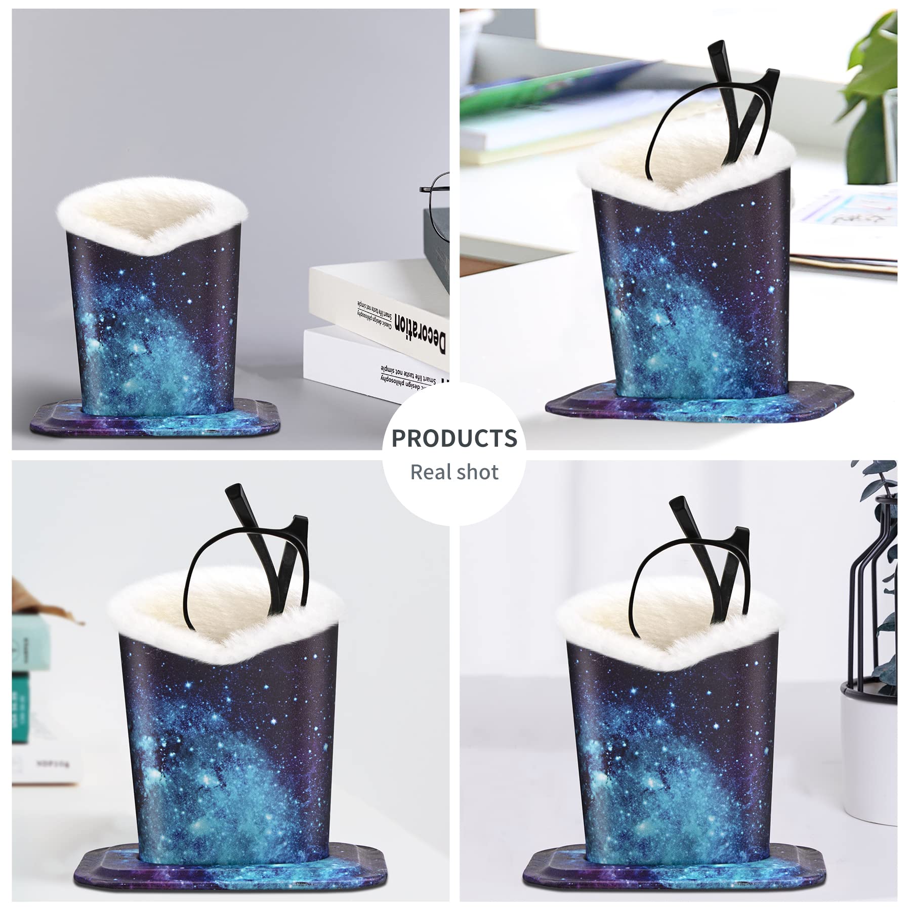 Soft Fluffy Eyeglasses & Sunglasses Holder Stand - Desk Organizer with Plush Lining for Glasses Protection - Perfect for Office, Home, and Travel Use