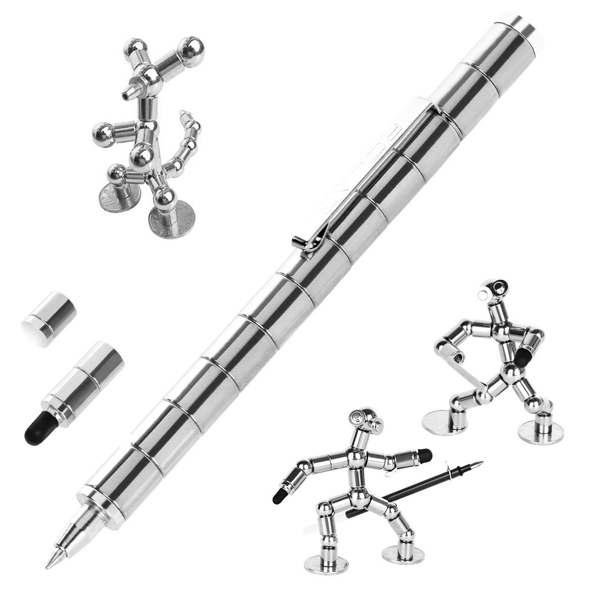 Asuku Magnetic Sculpture Building Blocks - Stress Relief Fidget Toys for ADHD & Autism - Creative Office & Home Desk Decor - Magnetic Pen for Adults & Kids (Perfect for Anxiety Relief, Focus Improvement & Sensory Play)