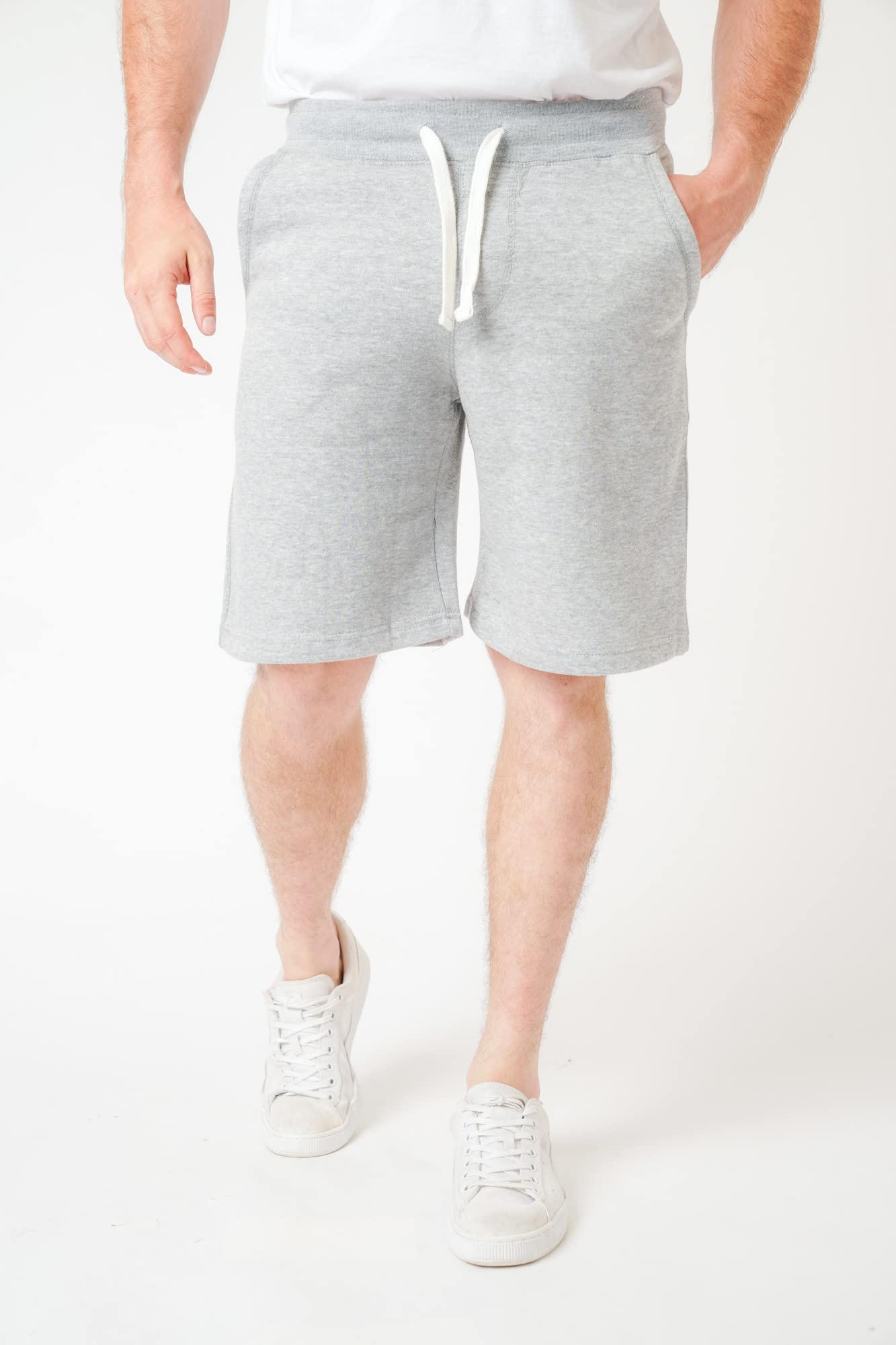 LABEL APPAREL Men's Fleece Jogger Shorts - Soft Casual Gym Workout Shorts with Pockets | Perfect for Running, Lounge & Athletic Wear