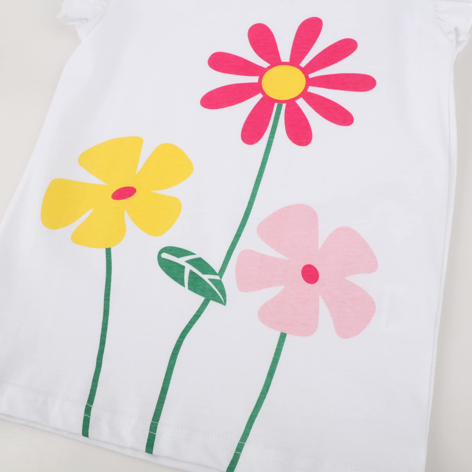HILEELNAG Girls' Short Sleeve Cotton Graphic T-Shirts - 3 Pack Cute Casual Summer Tops for Easter, School, Playdates & Everyday Wear