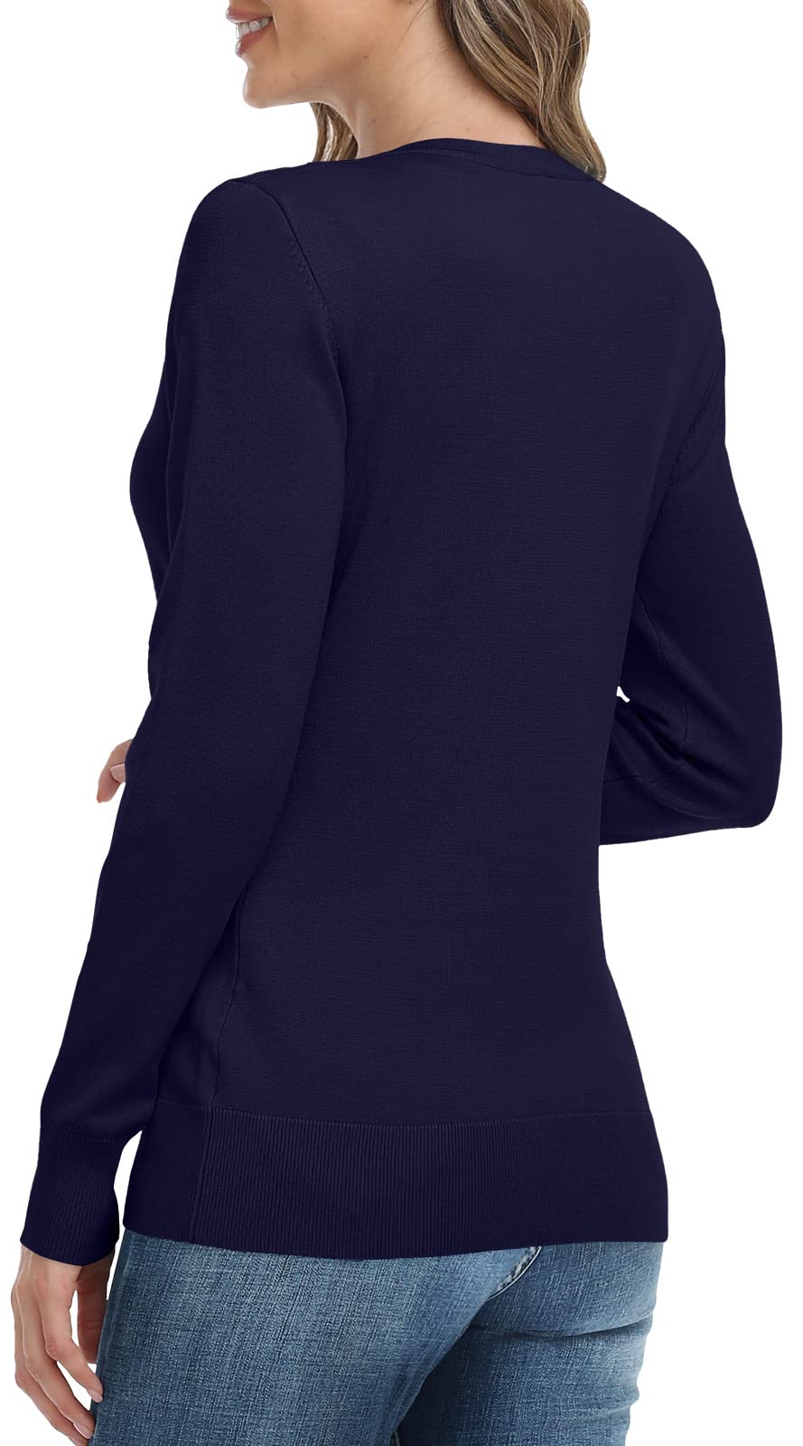 YUNDAI Women's Cardigan Sweater - Classic Crew Neck Long Sleeve Button Down Blouse for Fall | Perfect for Office Wear, Casual Outfits & Layering in Cool Weather