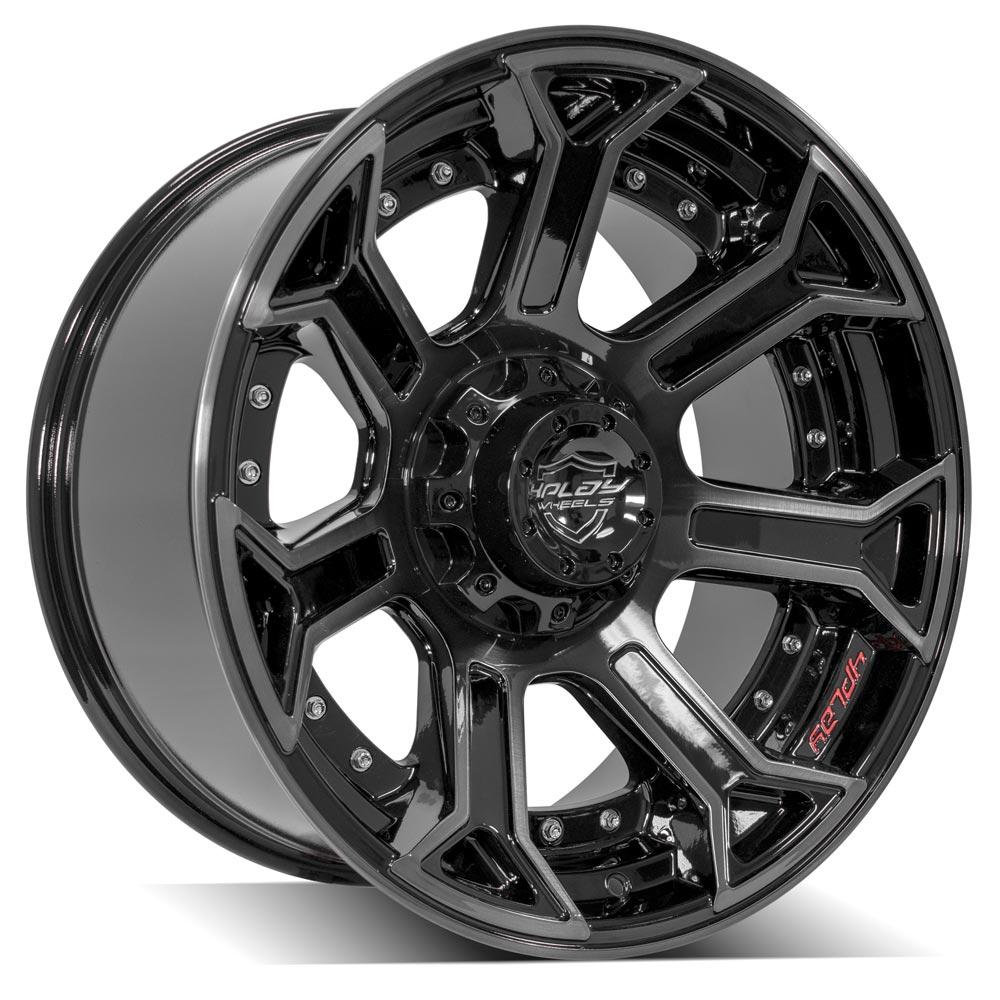 4Play Gen2 4P70 Gloss Black Wheels 20x10.0 18 Offset - 6x139.7/6x135mm Bolt Pattern 106.1mm Hub - Brushed Face & Tinted Clear Finish - Perfect for Off-Road Trucks & SUVs