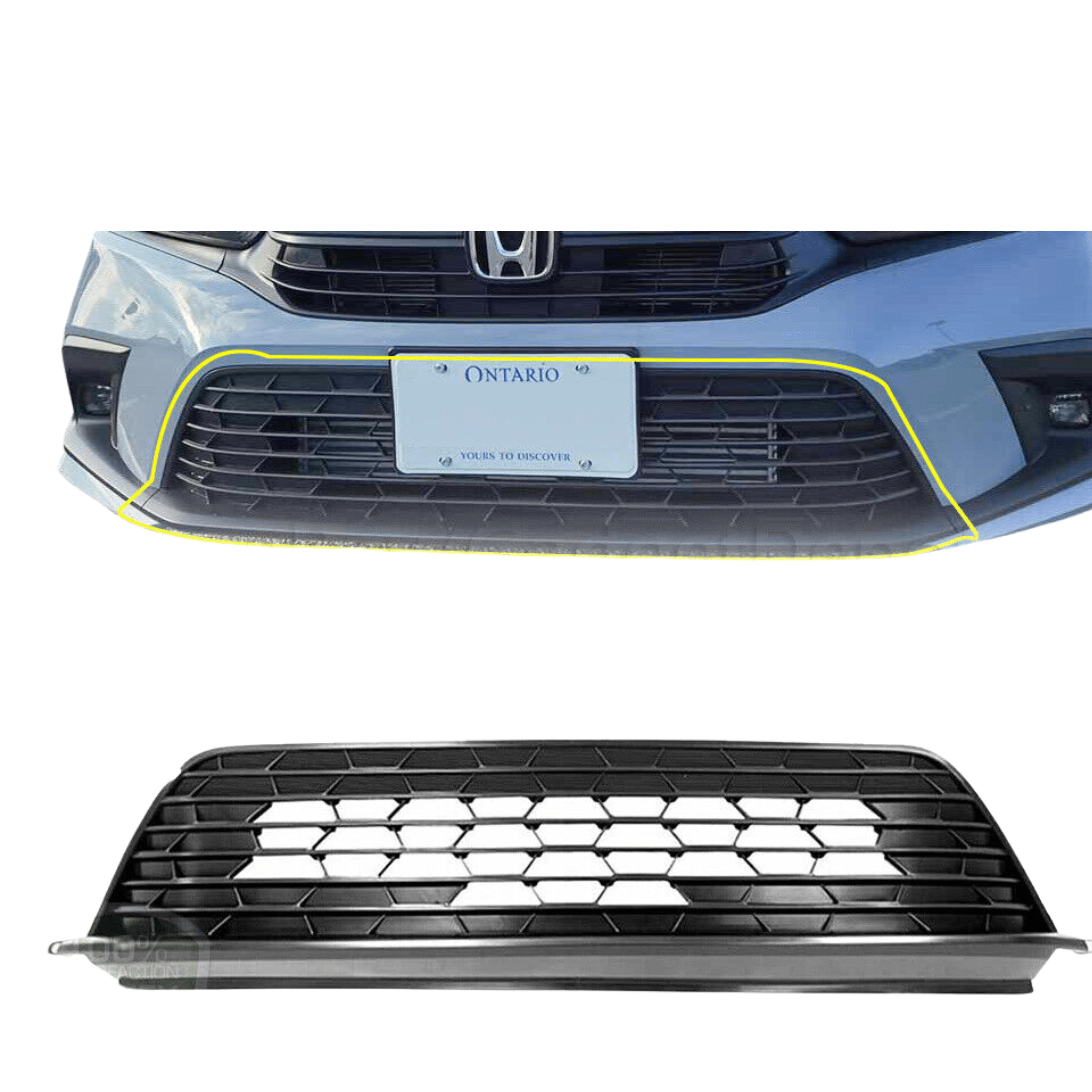 OEM Replacement Front Lower Grille for 2022-2024 Honda Civic Sedan (Replaces OEM Part# 71151T21A00) - Perfect Fit & Easy Installation for Car Enthusiasts