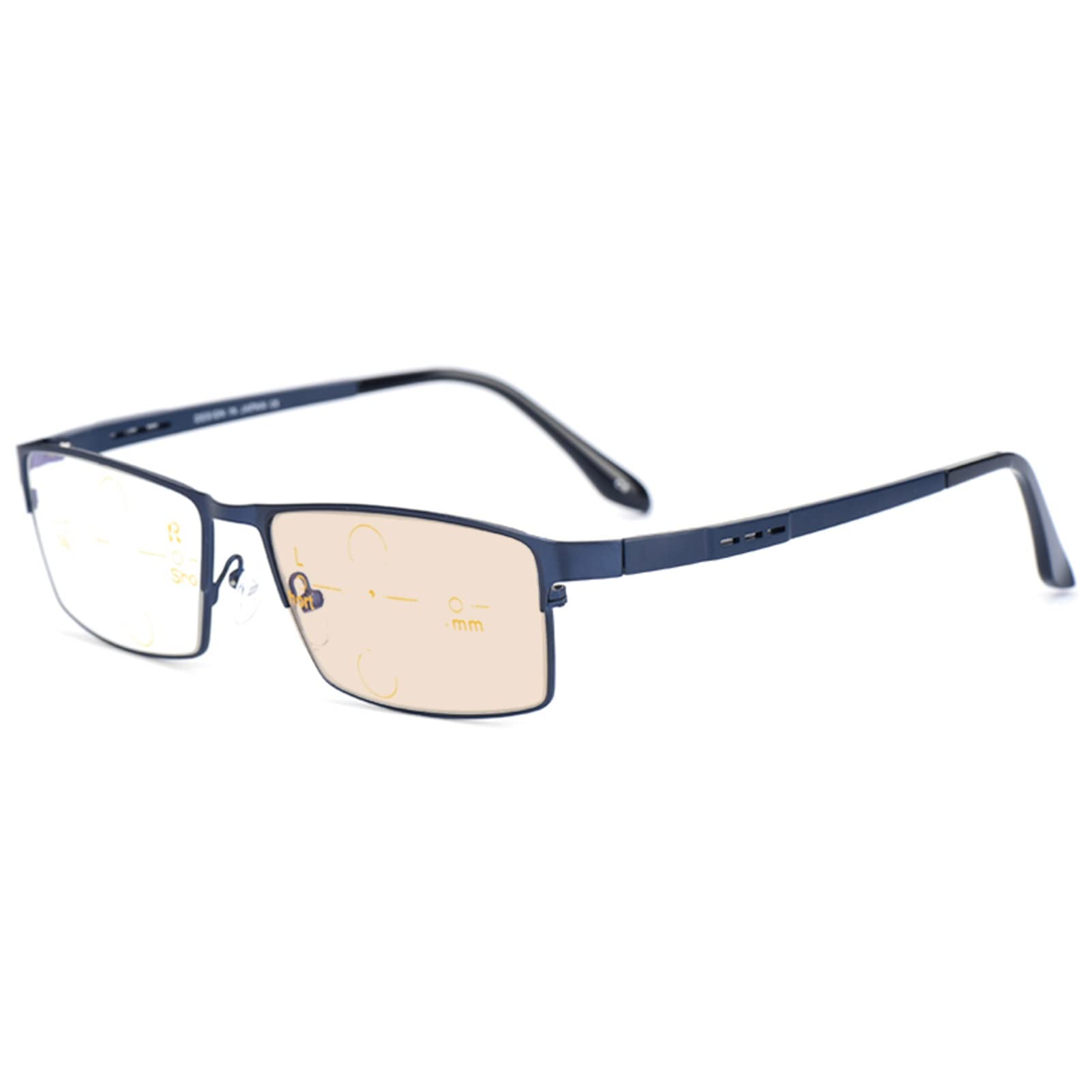 Progressive Multifocal Reading Glasses with Photochromic Gray/Brown Lenses & Flexible Frame - Computer Readers for Men & Women (Blue B, 2.25x) - Perfect for Indoor Reading, Outdoor Activities & Digital Screen Use