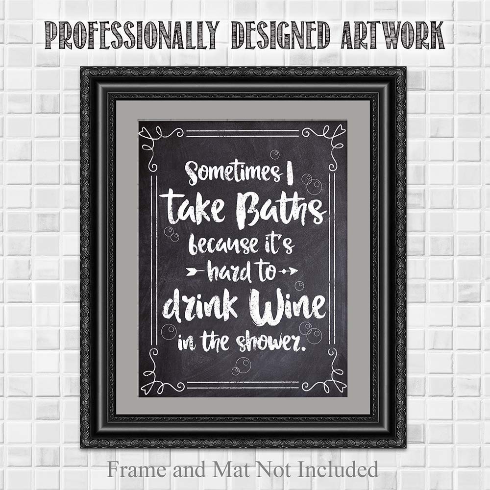 Funny Wine Lover Print - 11x14 Unframed Bathroom & Kitchen Decor - Perfect for Wine Bars, Pantry Display & Chalkboard-Style Home Decor | Great Gift for Wine Enthusiasts & Humor Lovers