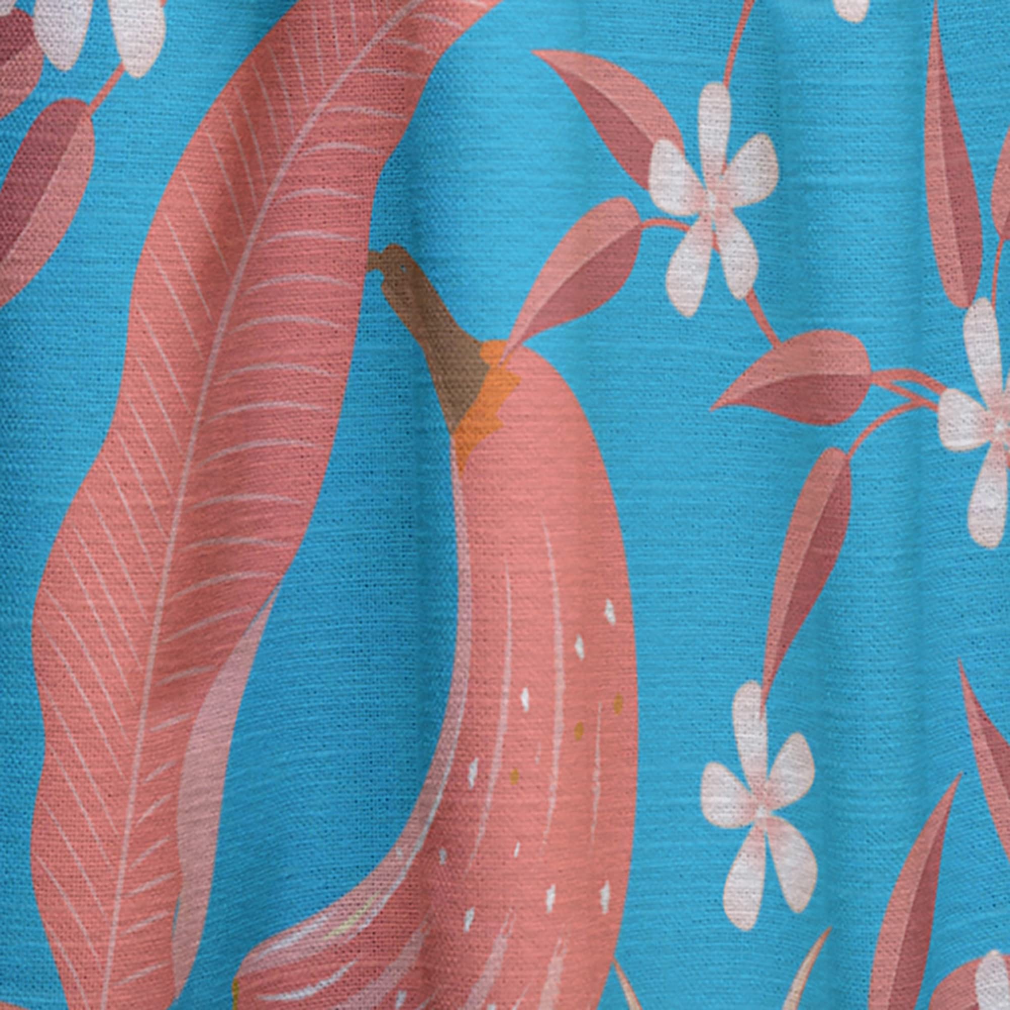 DesignQ Thermal Insulated Curtains - Tropical Retro Foliage Coral II Pattern - 52x120 Inch Single Panel for Bedroom & Living Room | Energy Saving, Blackout Drapes for Home Decor & Temperature Control