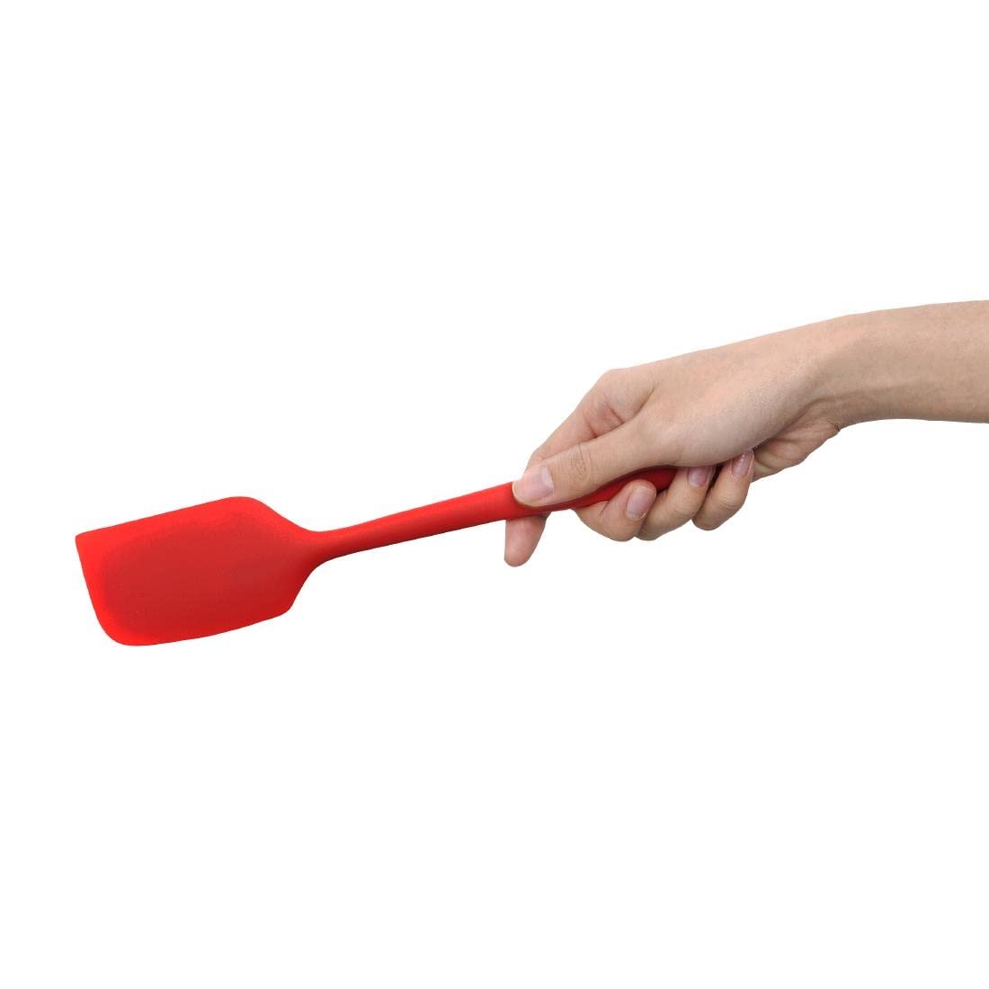 KitchenCraft Colourworks 28cm Red Silicone Spatula - Heat-Resistant Cooking Utensil for Baking, Flipping & Mixing - Perfect for Non-Stick Pans & Cookware