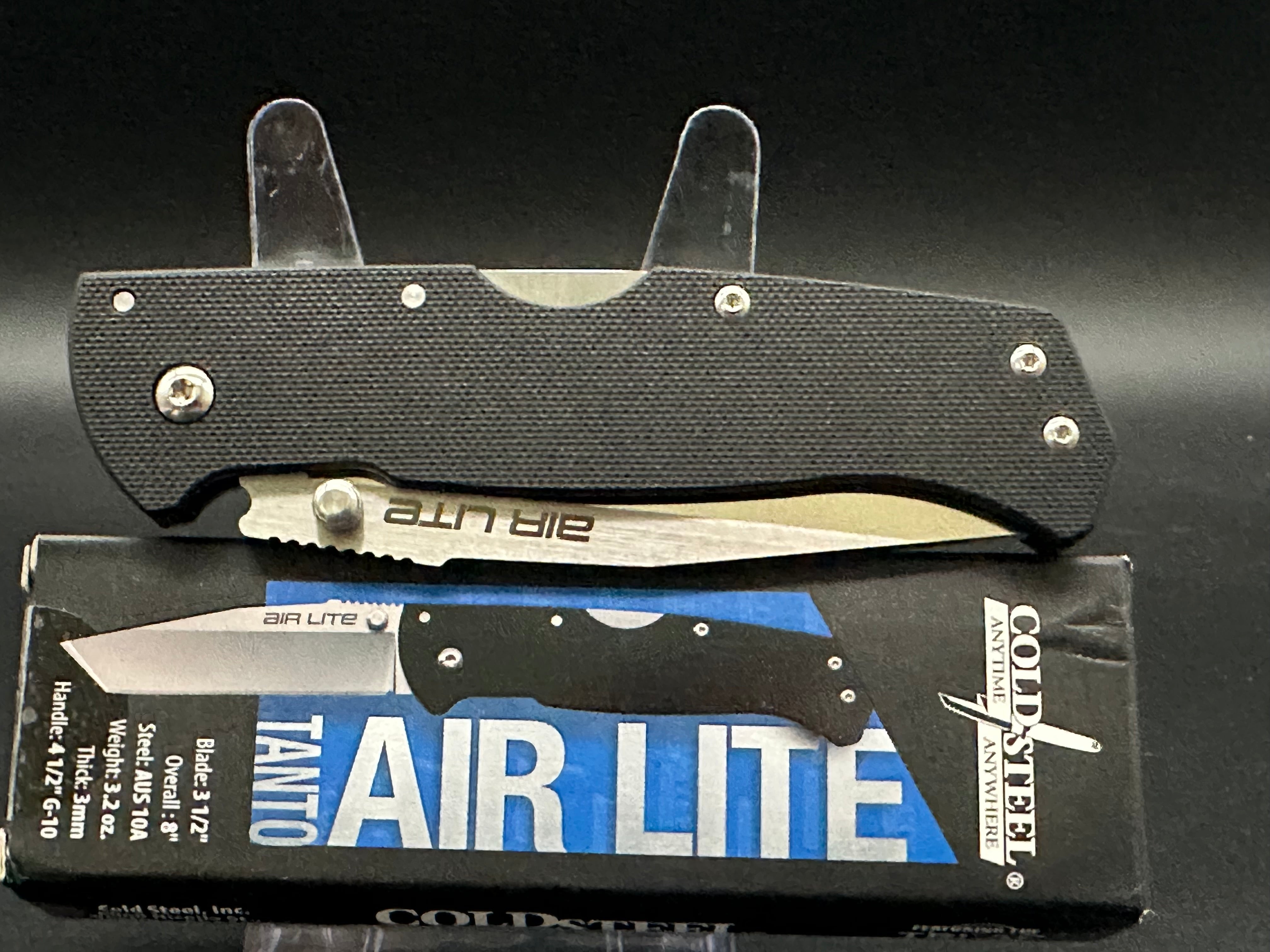 Cold Steel Air Lite AUS10 Tanto Knife - High-Performance Tactical & Outdoor Survival Blade for Camping, Hunting, and EDC
