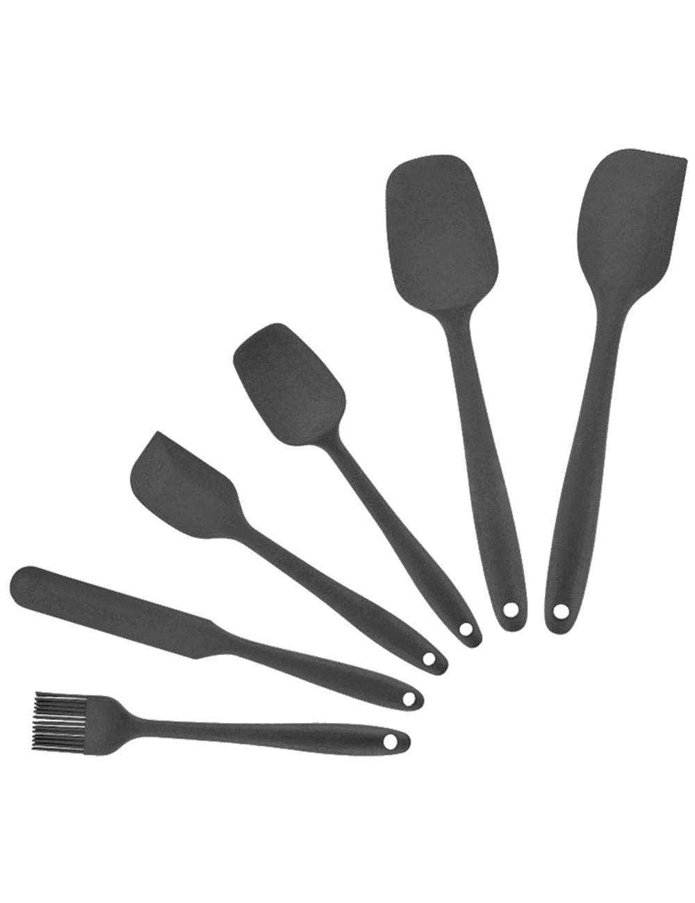 6-Piece Silicone Cooking Utensil Set - Heat Resistant Non-Stick Kitchen Tools for Baking & Cooking | Includes Cream Scraper, Spatula & Oil Brush | Perfect for Home Chefs, Baking Enthusiasts & Professional Kitchens