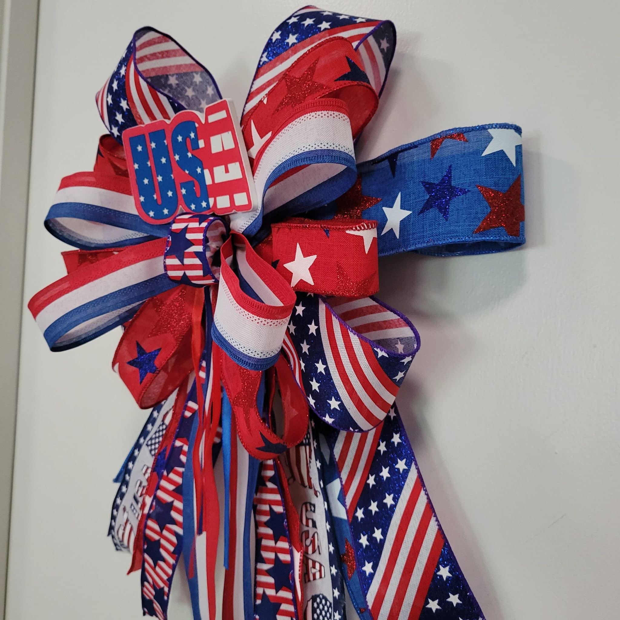 Red Bow for Mailbox - Patriotic Decorations for First Responders & USA-Themed Mailbox Bows | Perfect for Holidays, Parades & Front Yard Decor