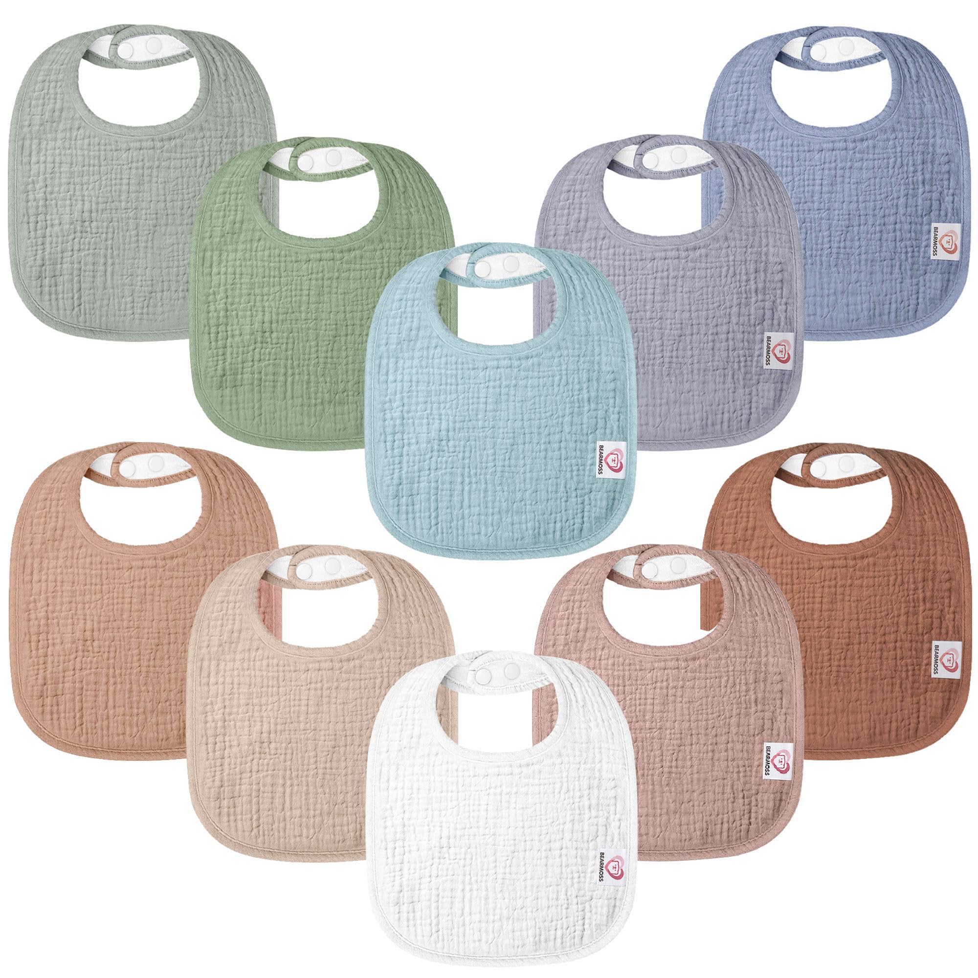 100% Cotton Muslin Baby Bandana Bibs - Soft & Absorbent Drool Bibs for Boys & Girls - Perfect for Teething, Feeding & Everyday Use