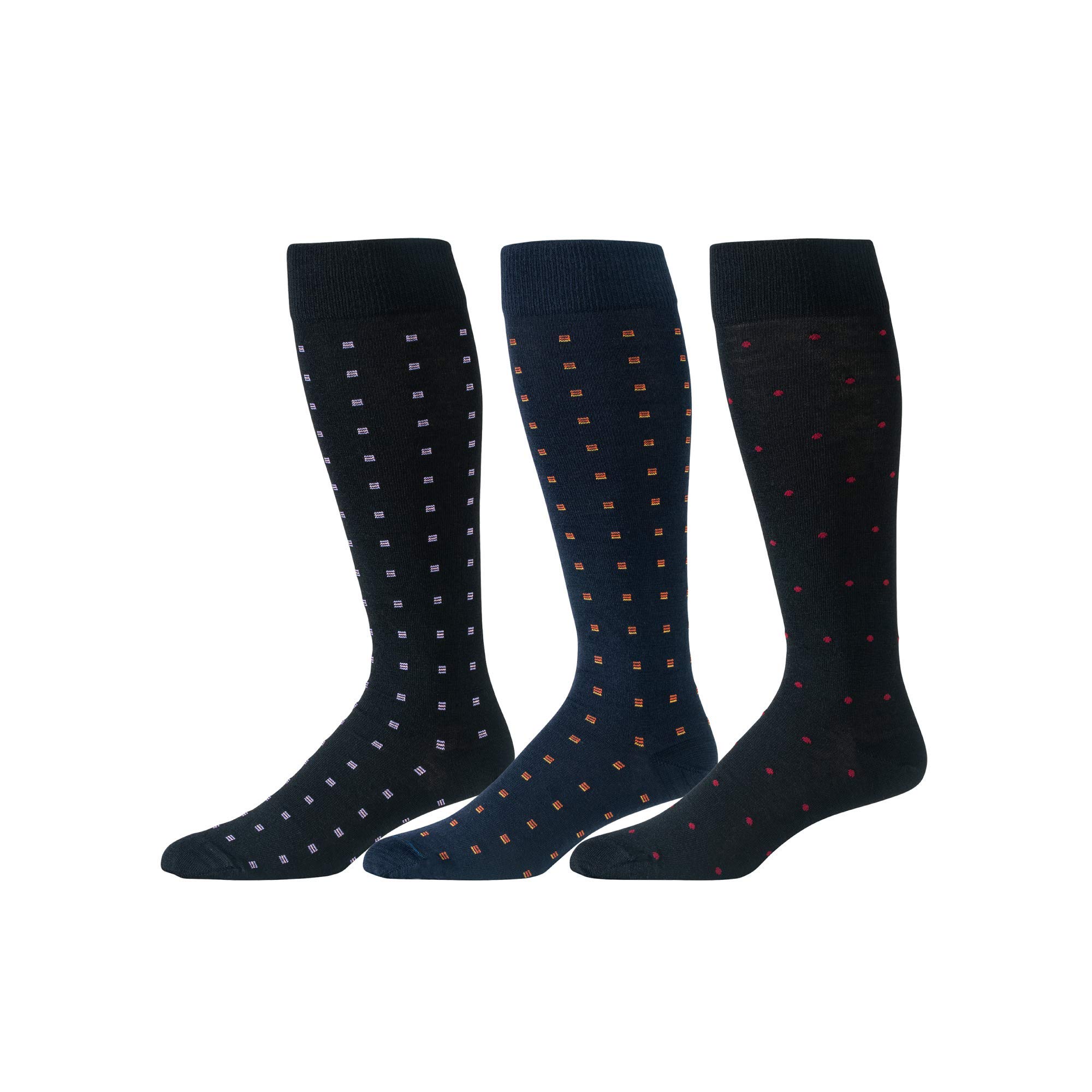 Premium Merino Wool Over-the-Calf Dress Socks for Men - Breathable, Comfortable & Stylish Patterned Socks - Perfect for Business, Formal Events & Cold Weather Wear