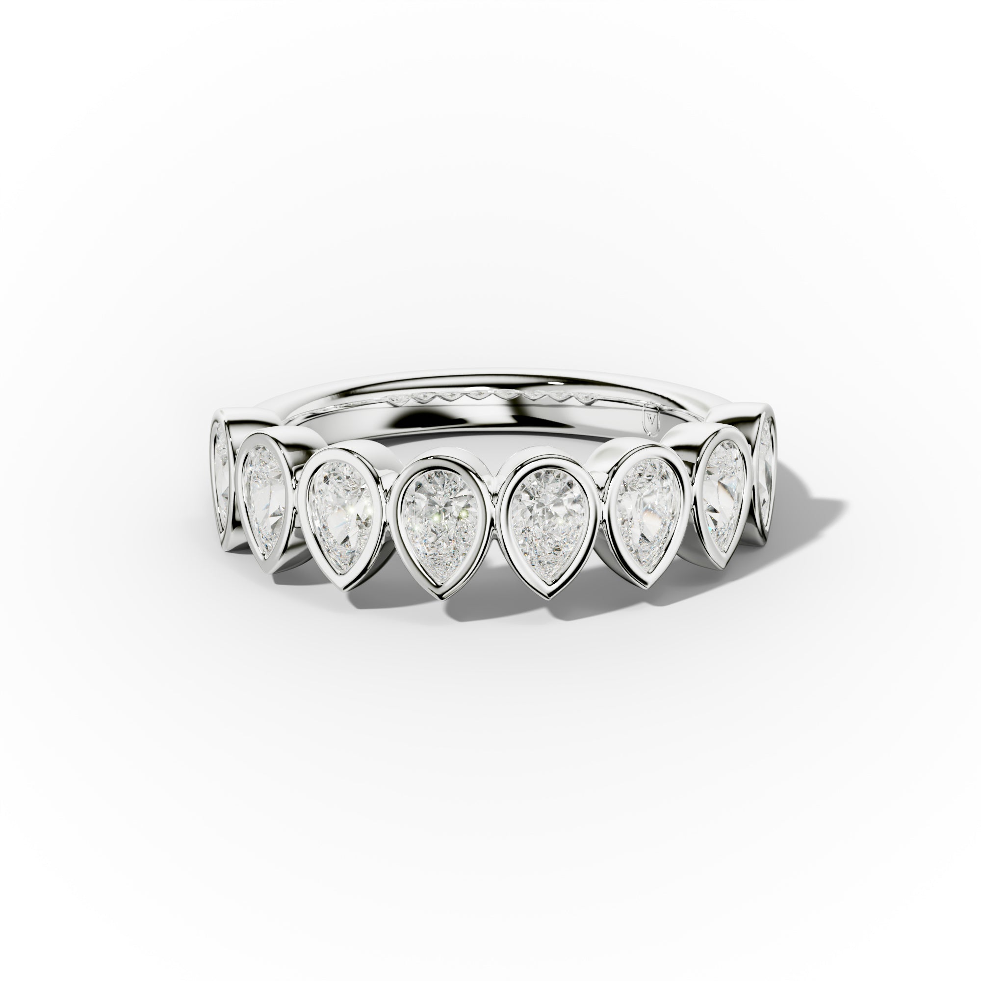1.0 Carat Bezel Set Pear Shape Diamond Anniversary Band - Elegant Wedding Ring for Women, Durable 14K Gold Jewelry Gift for Wife, Perfect for Anniversaries, Engagements & Special Occasions