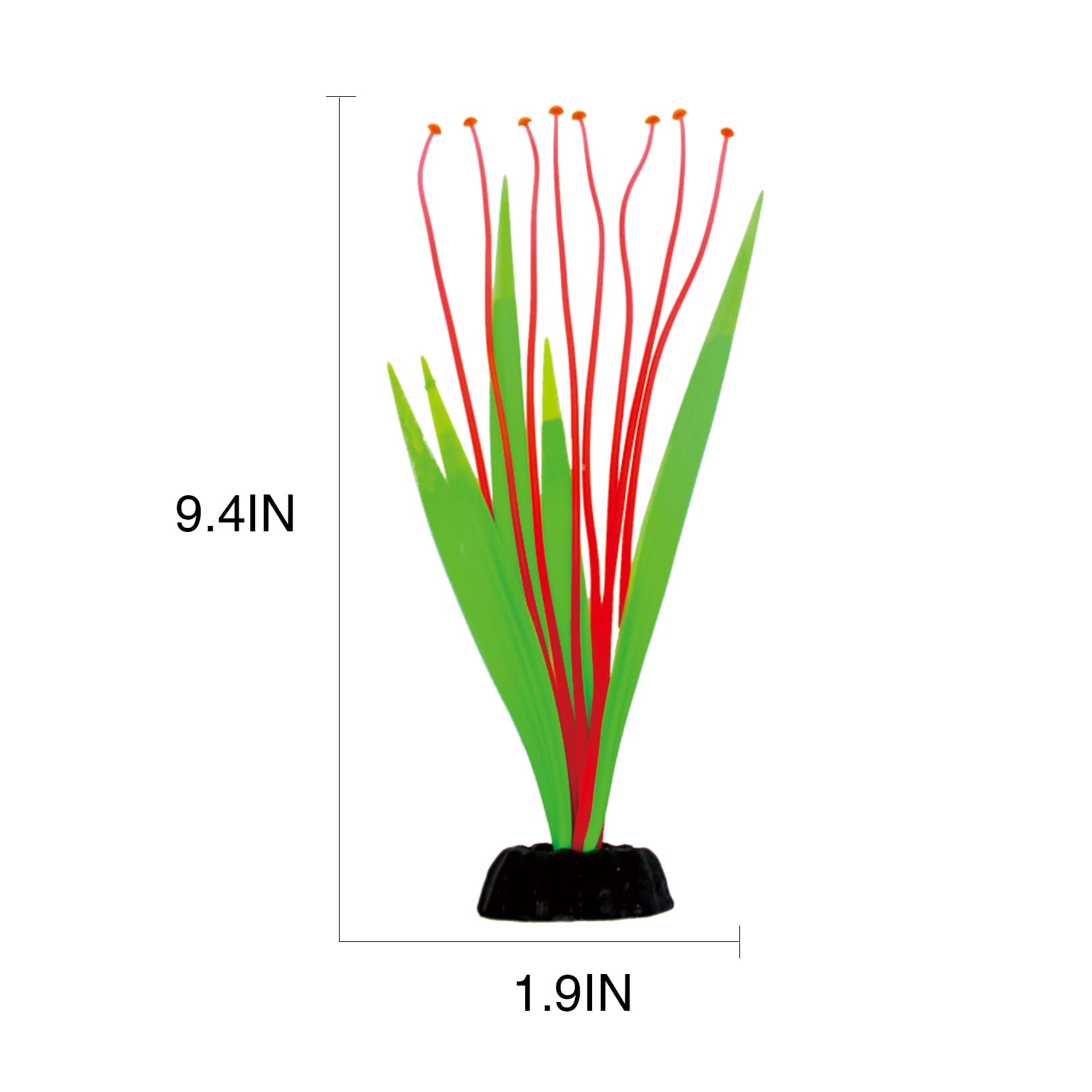 Glowing Artificial Silicone Aquatic Plants for Fish Tank Decorations - Red Betta Fish Tank Ornament with LED Light Effect | Perfect for Aquarium Landscape, Home & Office Decoration