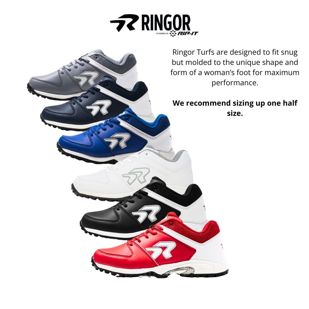 Ringor Flite Softball Turf Shoes for Women - Lightweight & Durable Cleats for Fastpitch & Slowpitch Softball - Sizes 5.5-13 - Perfect for Turf Fields, Training & Games