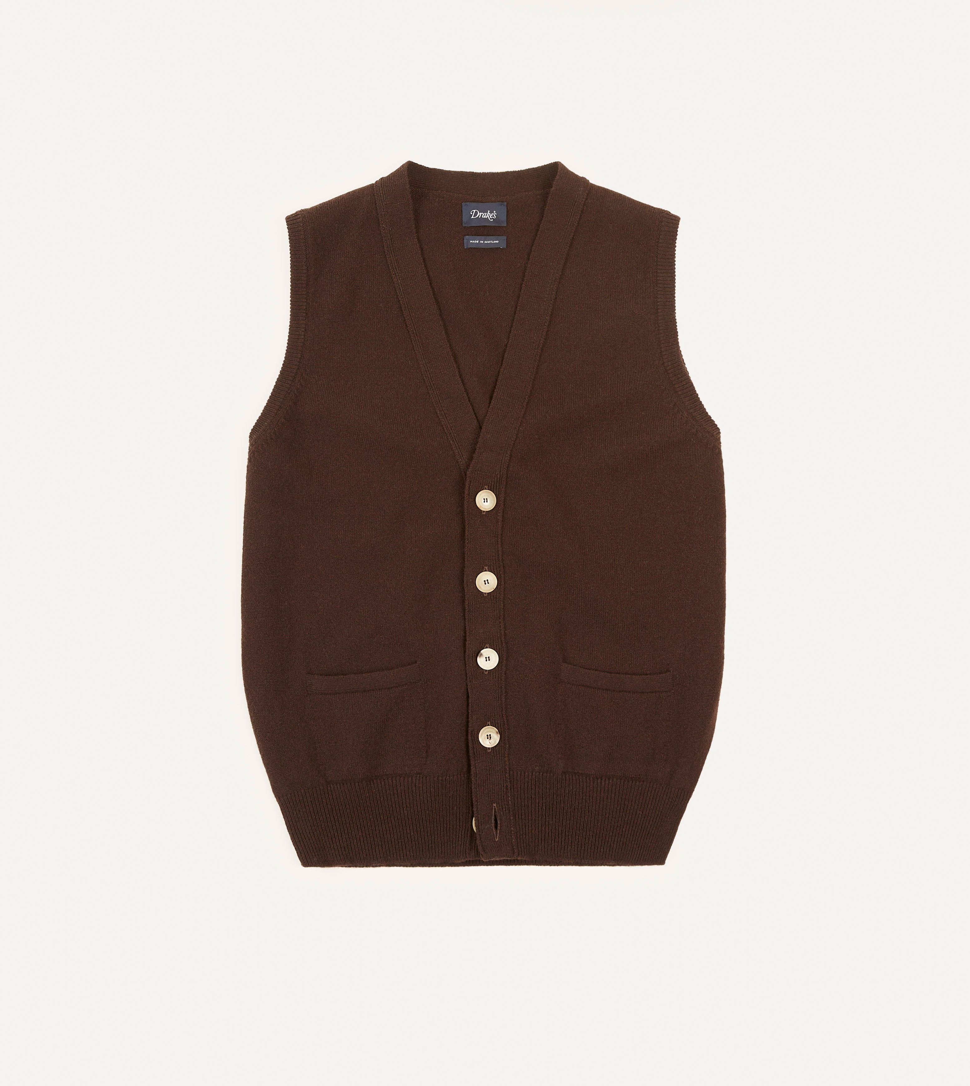 Soft Brown Lambswool Sleeveless Cardigan for Women - Cozy Lightweight Open Front Sweater - Perfect for Layering in Fall, Winter & Spring