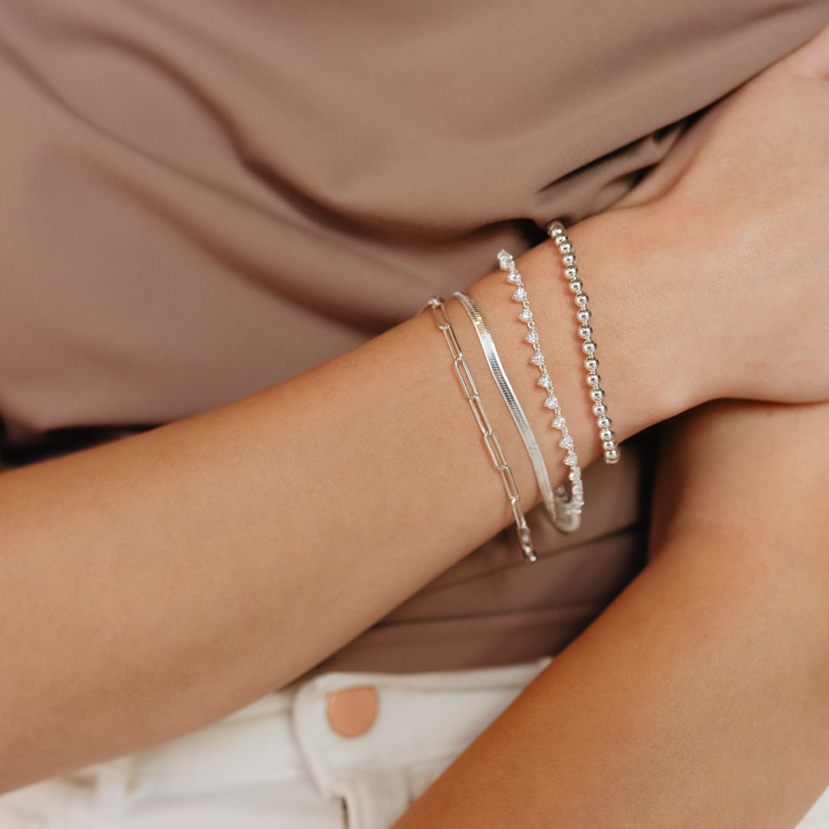 Scattered Love Tennis Bracelet with Cubic Zirconia - Elegant Jewelry for Women, Perfect for Weddings, Parties & Everyday Wear