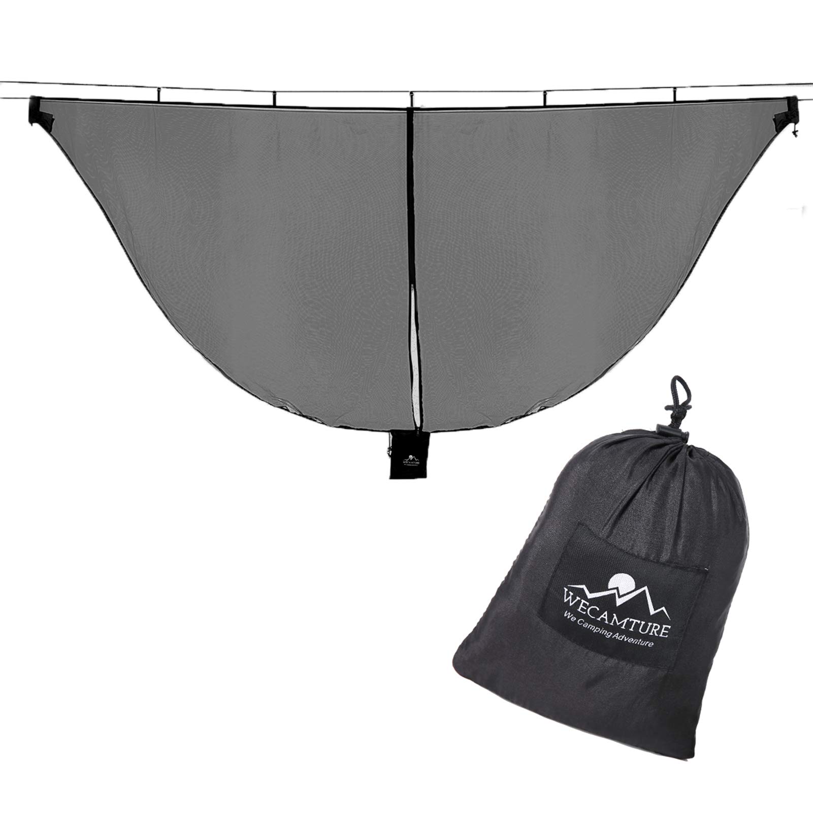 Wecamture XL Hammock Mosquito Net 11x4.6FT - No-See-Ums Proof Polyester Fabric with 360° Protection & Dual-Sided Diagonal Zipper - Fits All Hammocks for Camping, Backpacking, and Outdoor Relaxation