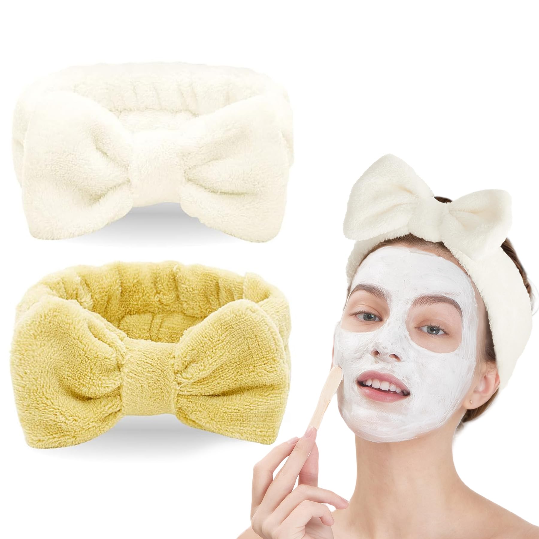 LADES Terry Cloth Headbands for Women - Soft Spa Hair Bands for Face Washing, Skincare, Makeup & Beauty Routine | Perfect for Bathroom, Salon & Home Spa Use