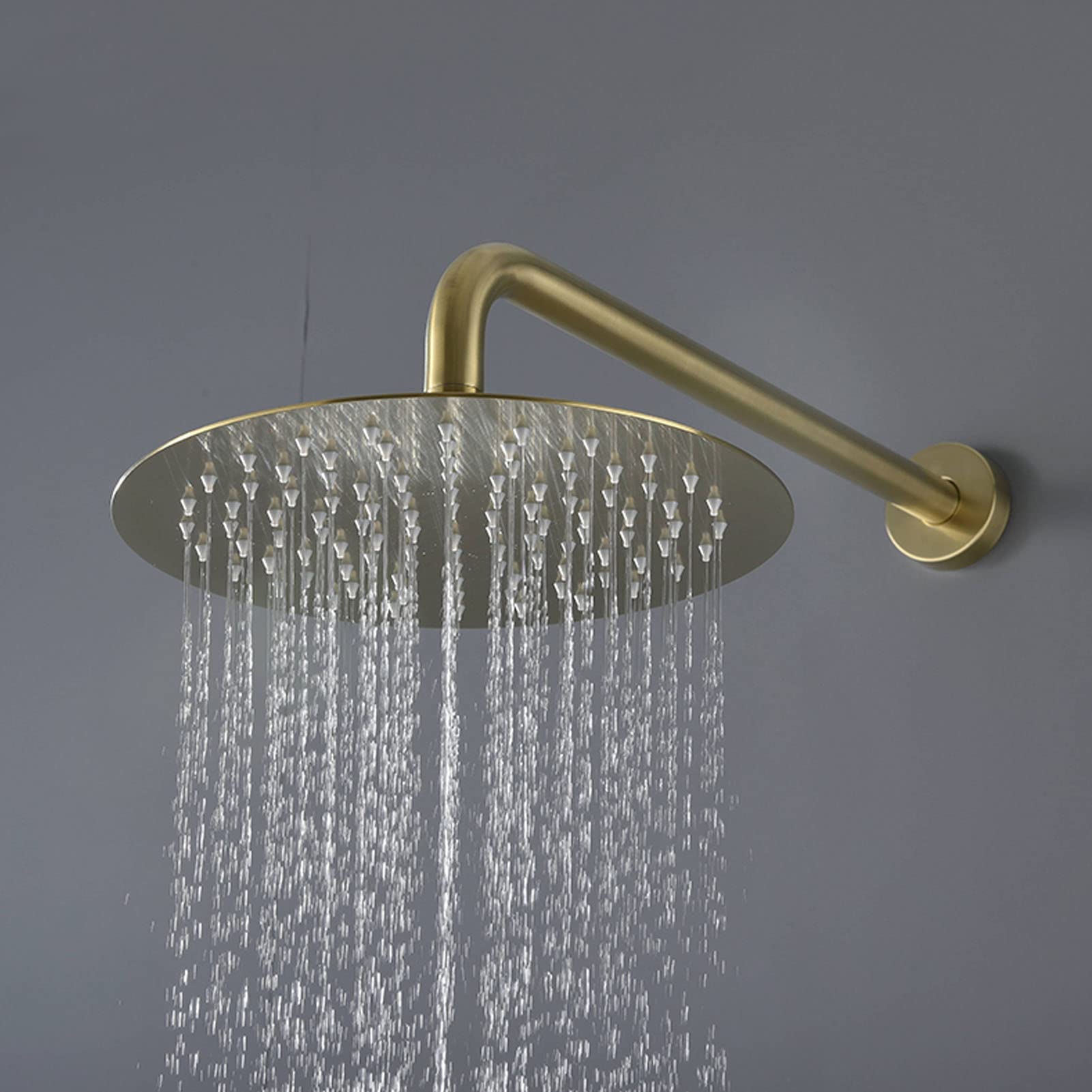Luxury 10 Inch Brushed Gold Shower System - Wall Mounted Rainfall Shower Head with Handheld Shower Combo Set for Modern Bathroom | Perfect for Spa-Like Experience in Master Bath & Guest Bathrooms