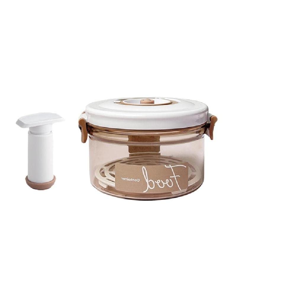 XISAOK Large Capacity Vacuum Sealer Food Storage Container with Air Pump - BPA Free Kitchen Organizer for Fruits, Vegetables, Meat (630ml/1050ml/1450ml/2300ml) - Airtight Fridge Storage Box with Lids for Freshness - Perfect for Meal Prep, Camping & Leftovers