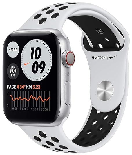 Apple Watch Nike SE 44mm GPS + Cellular - Silver Aluminum Case with Platinum Sport Band (MKRW3LL/A) | Smart Fitness Tracker for Running, Swimming & Daily Activity Tracking