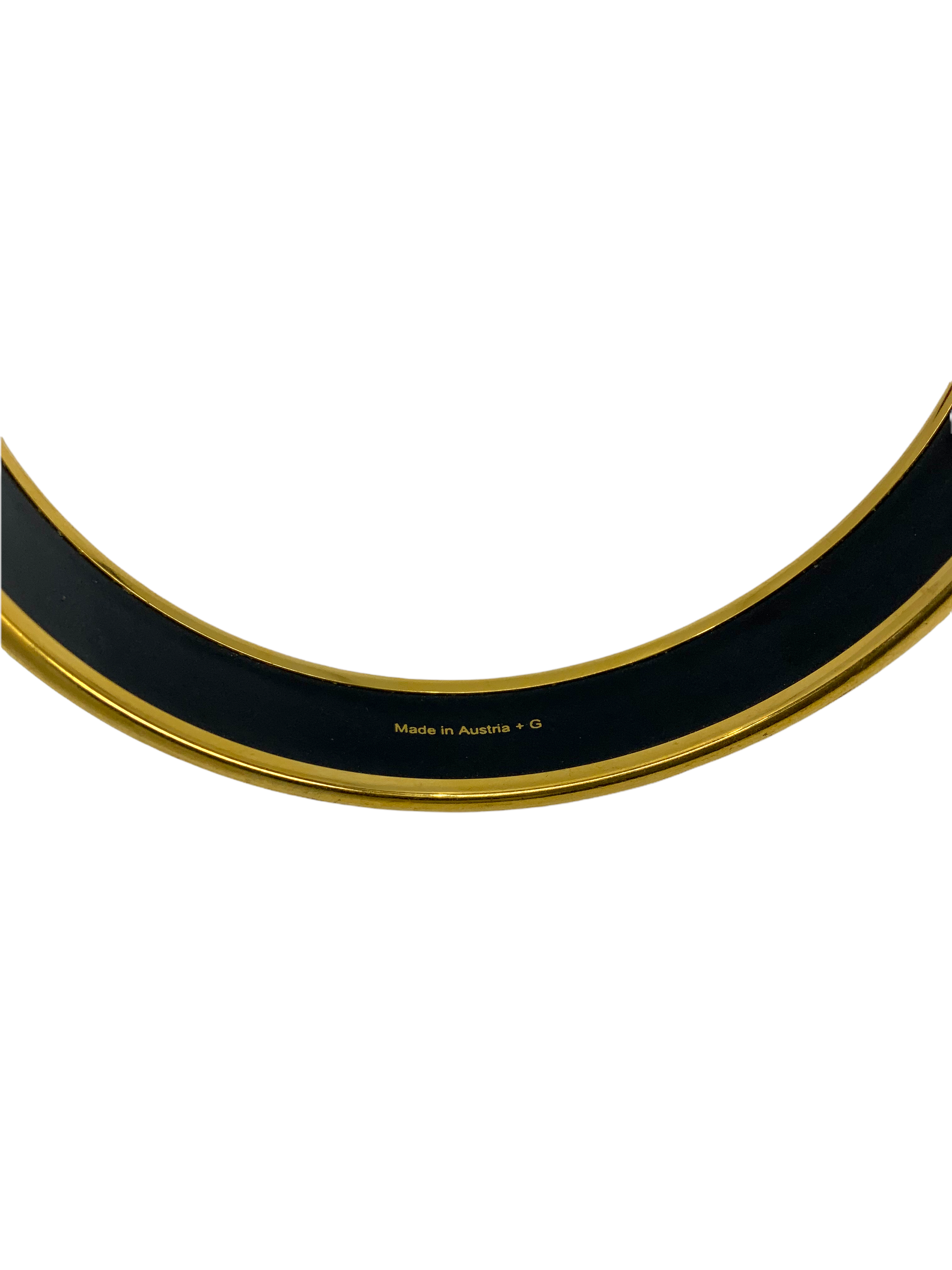 Hermes Enamel Caleche Narrow Bracelet - 65mm Printed Design Luxury Fashion Jewelry for Women, Perfect for Parties, Weddings & Special Occasions