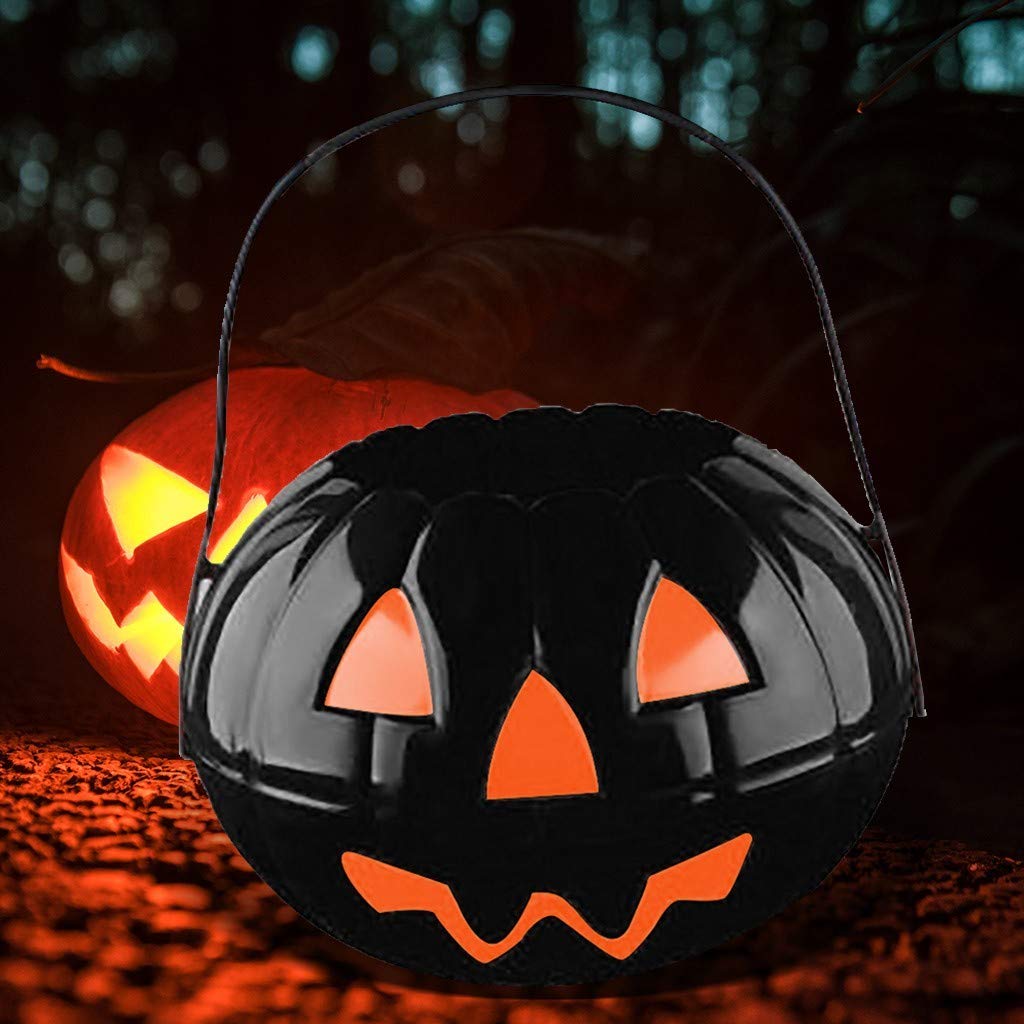 Foldable Halloween Pumpkin Bucket for Trick or Treat - Detachable Kids Candy Bag with Handle | Perfect for Halloween Decorations, Party Favors & Festive Gift Giving