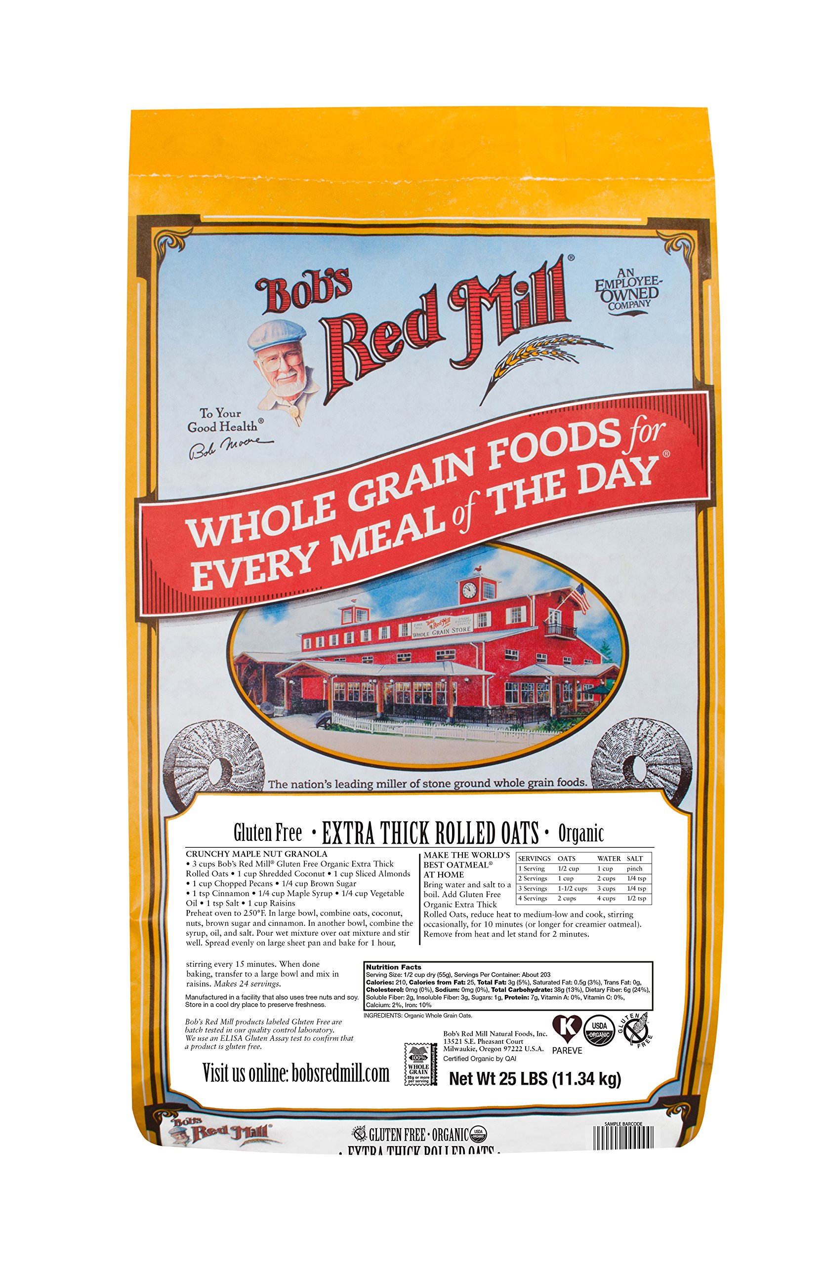 Organic Gluten-Free Thick Rolled Oats by Bob's Red Mill - Perfect for Healthy Breakfast, Baking & Oatmeal Recipes