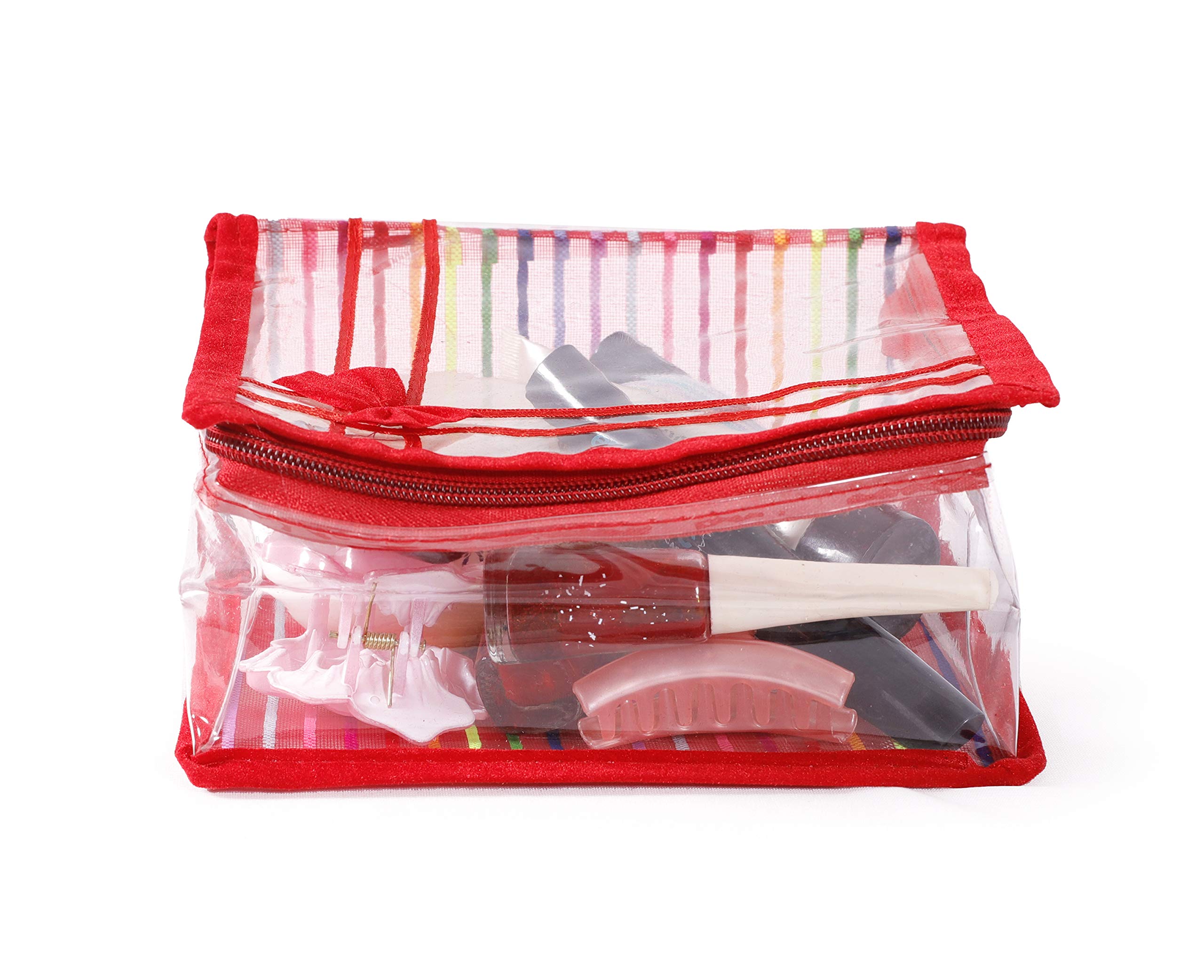 Handicraft-Palace Makeup Kit Storage Bag - Travel Cosmetic Case for Organizing Beauty Products (Red) - Perfect for Travel, Home & Salon Use