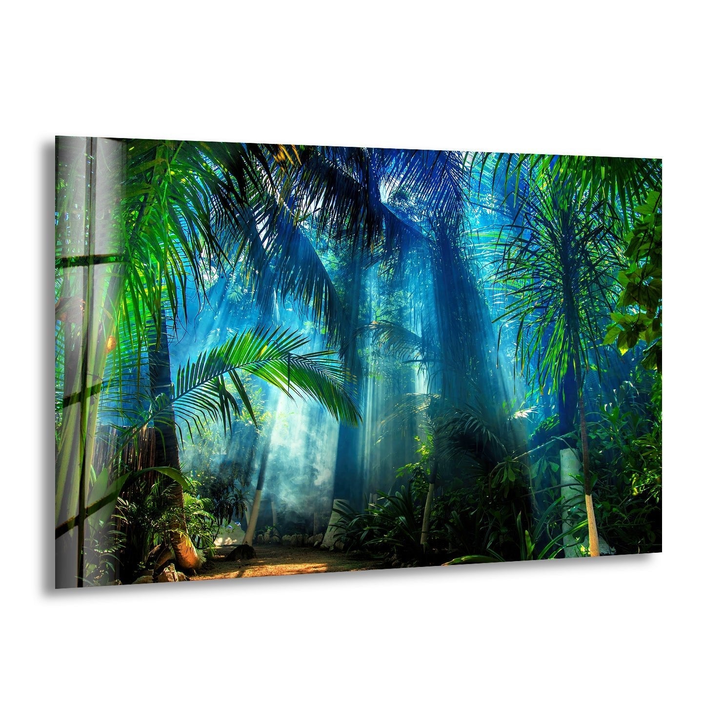 Amazon Rainforest Glass Wall Art - Handmade Nature Inspired Decor for Living Room, Bedroom & Office - Stunning Tropical Forest Scenery for Home & Office Decor
