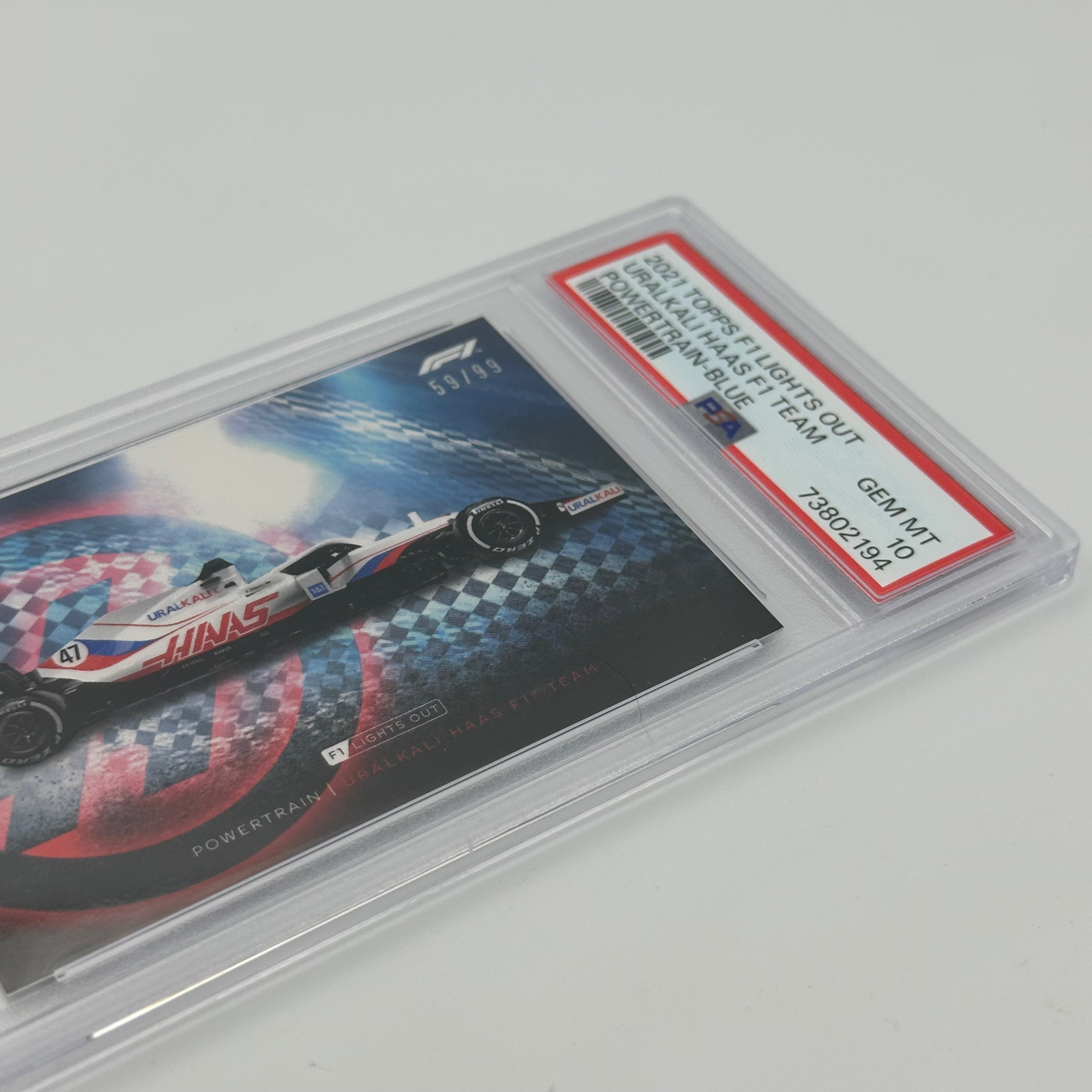 PSA 10 59/99 Uralkali Haas F1 Team Power Train Blue - Rare F1 Collectible for Display & Racing Enthusiasts