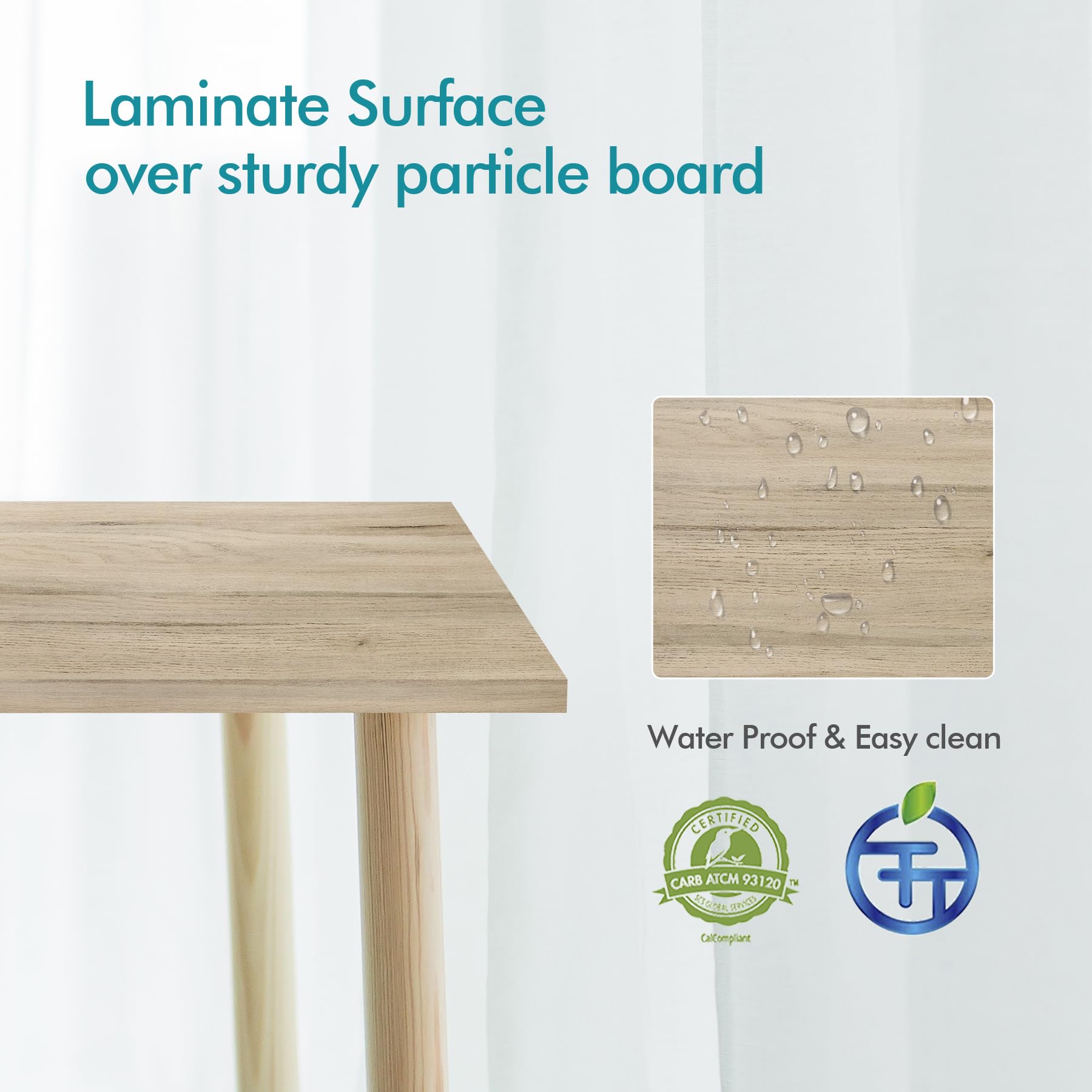 Kaboon 60x28 Inches Solid Wood Tabletop - 1 Inch Thick Light Oak Desktop for Sit Stand Desk, Double Desks & L-Shaped Workstations | DIY Home Office & Commercial Use (27.56