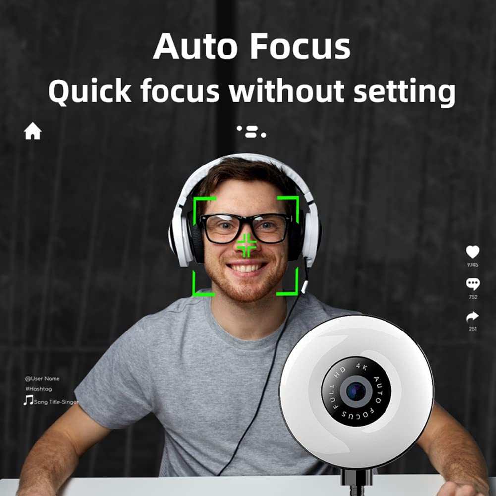 4K Ultra HD Webcam with Built-in Microphone - Full HD 1080p USB Web Camera for PC, Laptop, Zoom Meetings, Online Classes, Video Conferencing & Streaming - Perfect for Remote Work, Distance Learning & Live Broadcasting