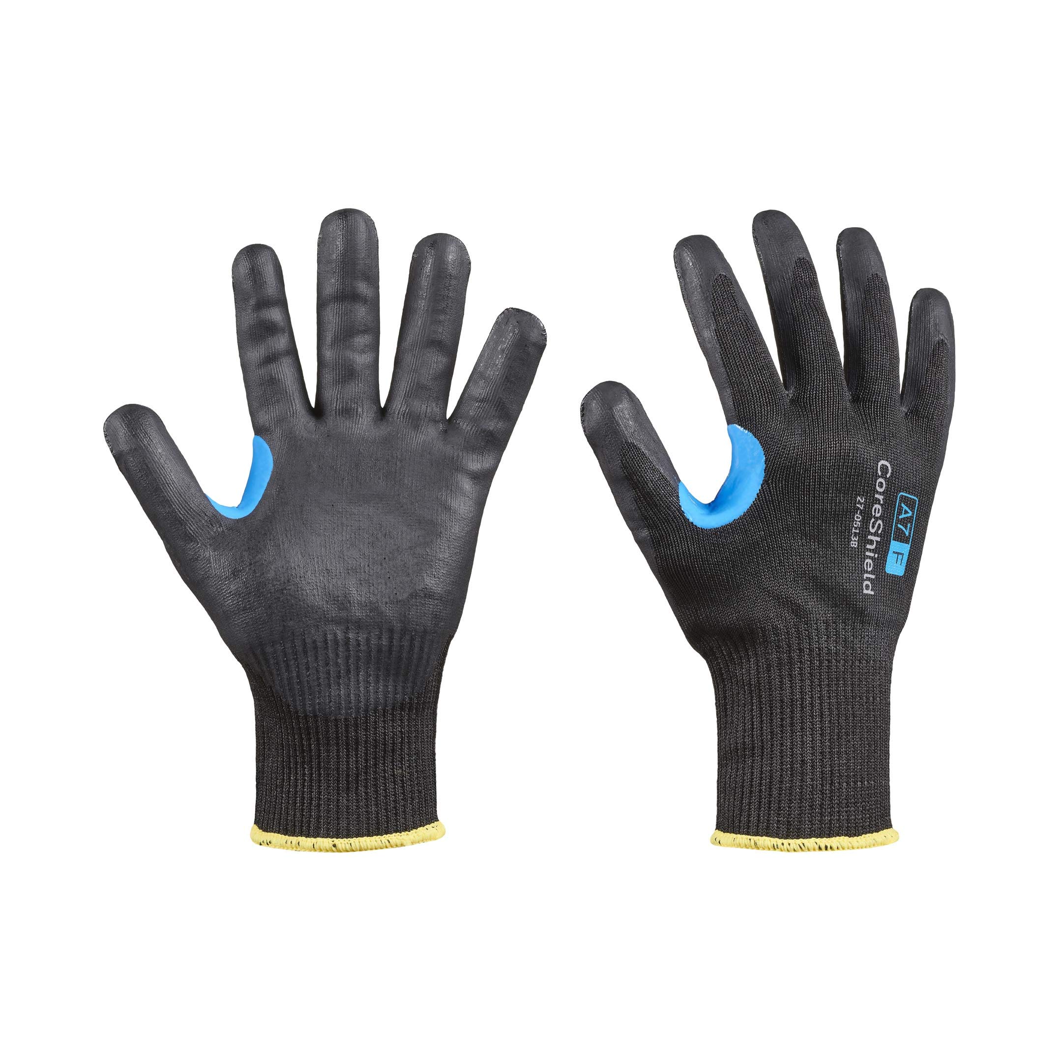Honeywell CoreShield Cut Resistant Gloves - 13 Gauge HPPE/Alloy Black Liner with Nitrile Micro-Foam Coating - ANSI A7/F Safety Rating - Ideal for Construction, Metalworking & Food Processing