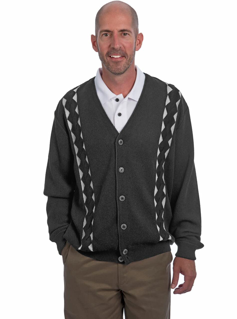 Men's Alpaca Wool Golf Sweater - Retro V-Neck Cardigan for Golf & Casual Wear