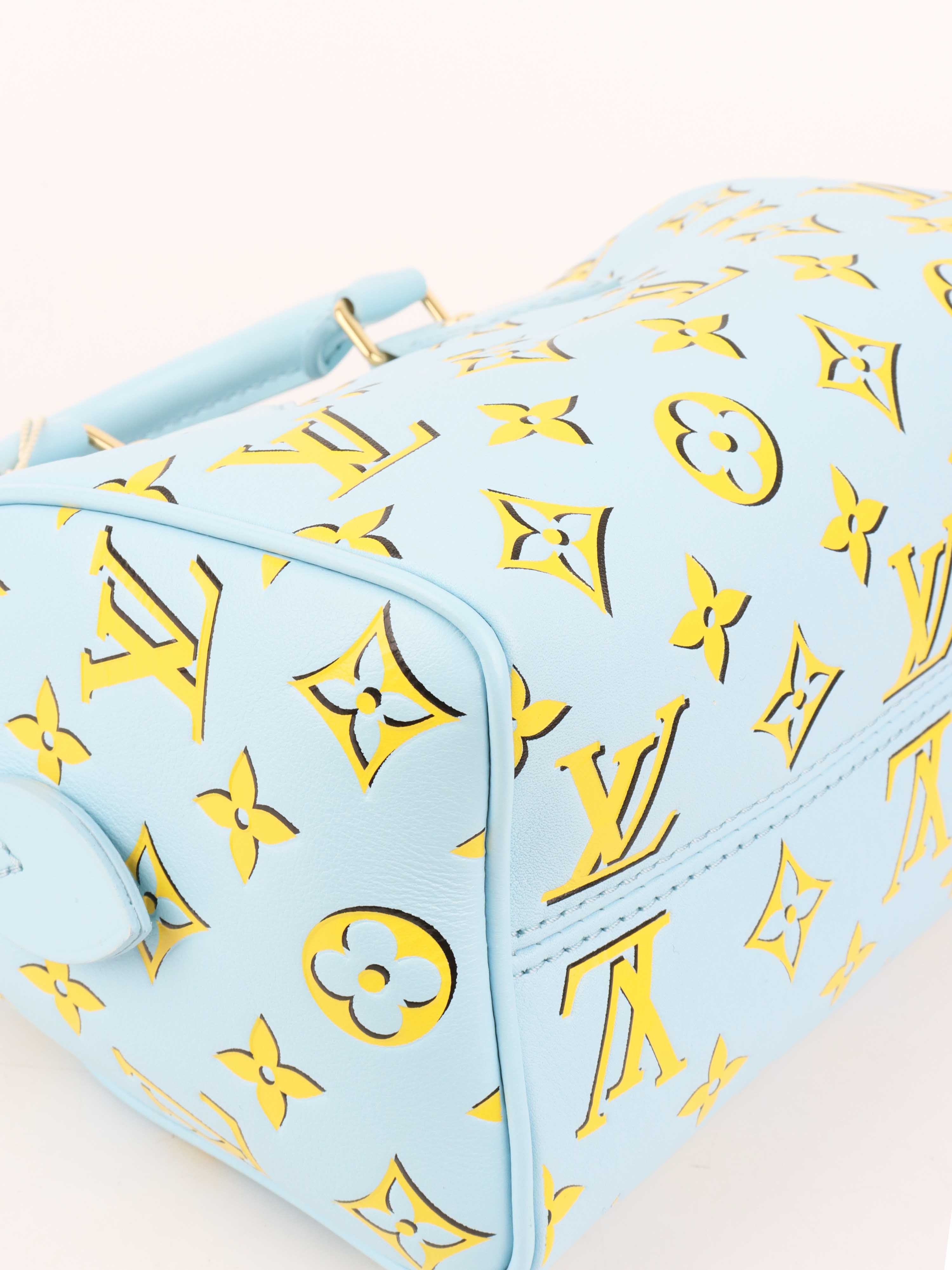 Louis Vuitton Speedy Bandouliere 20 Handbag in Baby Blue - Luxury Crossbody Purse for Women, Perfect for Travel & Everyday Use