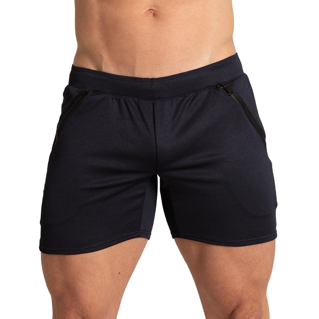 Gigo Training 5 Short Navy Blue Workout Shorts for Men - Gym, Running & Athletic Performance Apparel