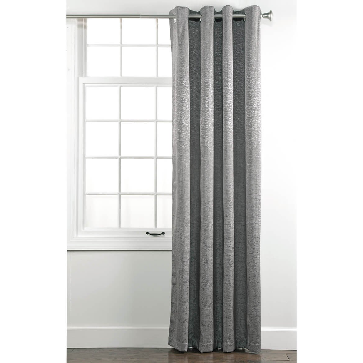 Stylemaster Renaissance Home Fashion Portland Foam Back Grommet Curtain Panel - 55x84 Inch Grey Window Drapes for Living Room & Bedroom Blackout Treatment