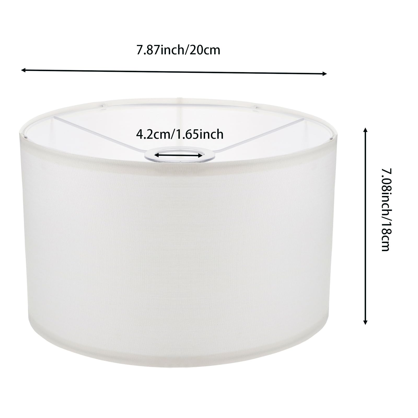 Round Fabric Drum Lamp Shade - 7.87x7.07