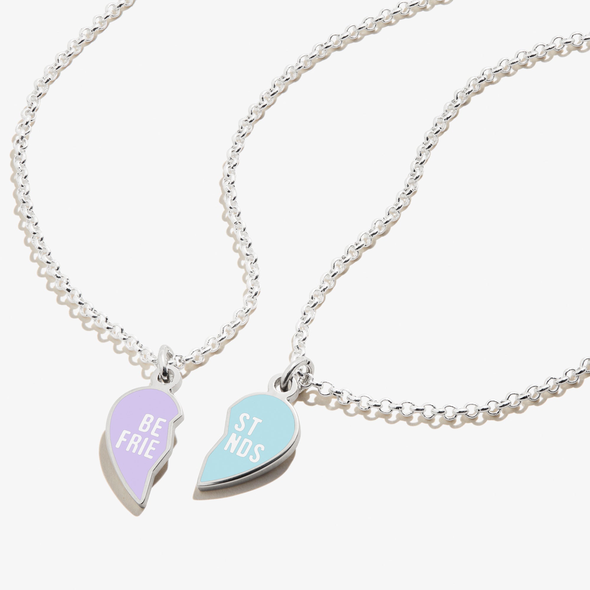 Best Friend Necklaces for Women - Matching Purple & Blue Heart Pendant Set of 2 - Cute Friendship Jewelry Gift for BFFs, Sisters, Couples - Perfect for Anniversaries, Birthdays & Valentine's Day