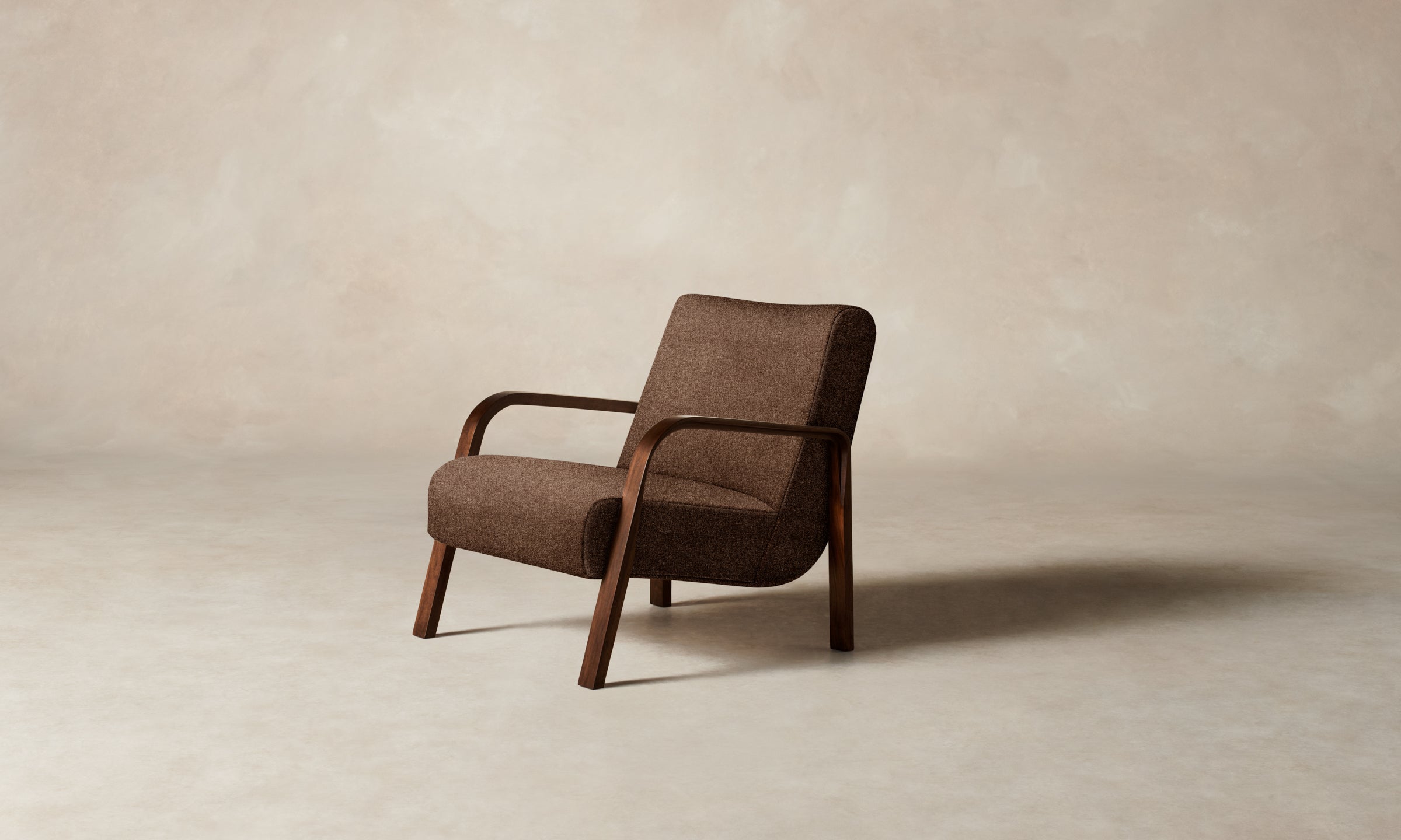 The Felix Chair - Italian Brushed Wool Cocoa Brown Lounge Chair for Living Room, Bedroom & Office | Premium Comfort Seating for Home Decor