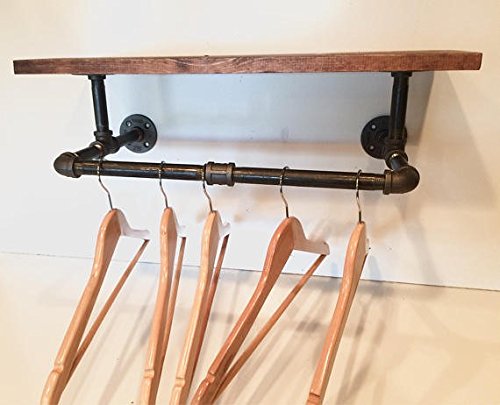 Industrial Rustic Pipe Clothing Rack with 24