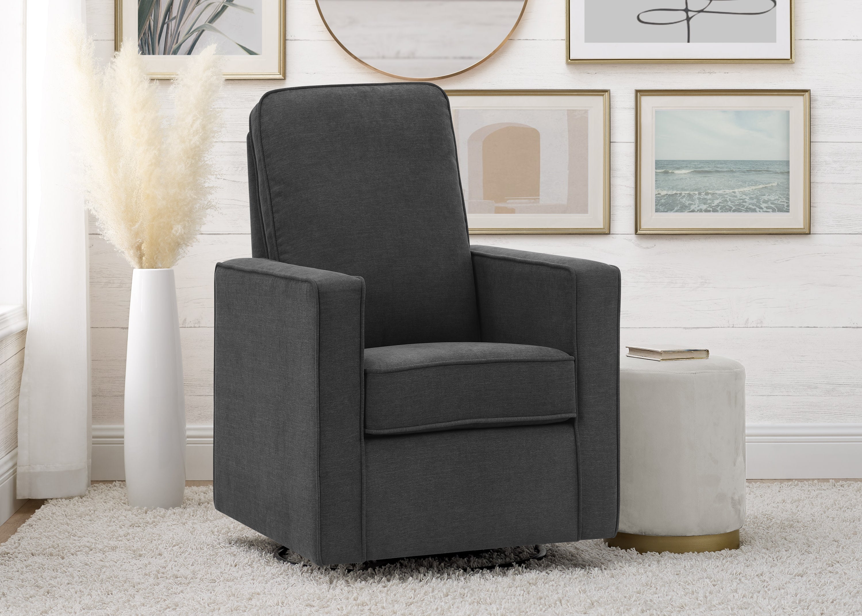 Skye Nursery Glider Swivel Chair with LiveSmart Fabric - Comfortable Rocking Recliner for Breastfeeding, Baby Room & Nursery Decor - Perfect for Nursing Mothers & Newborn Care