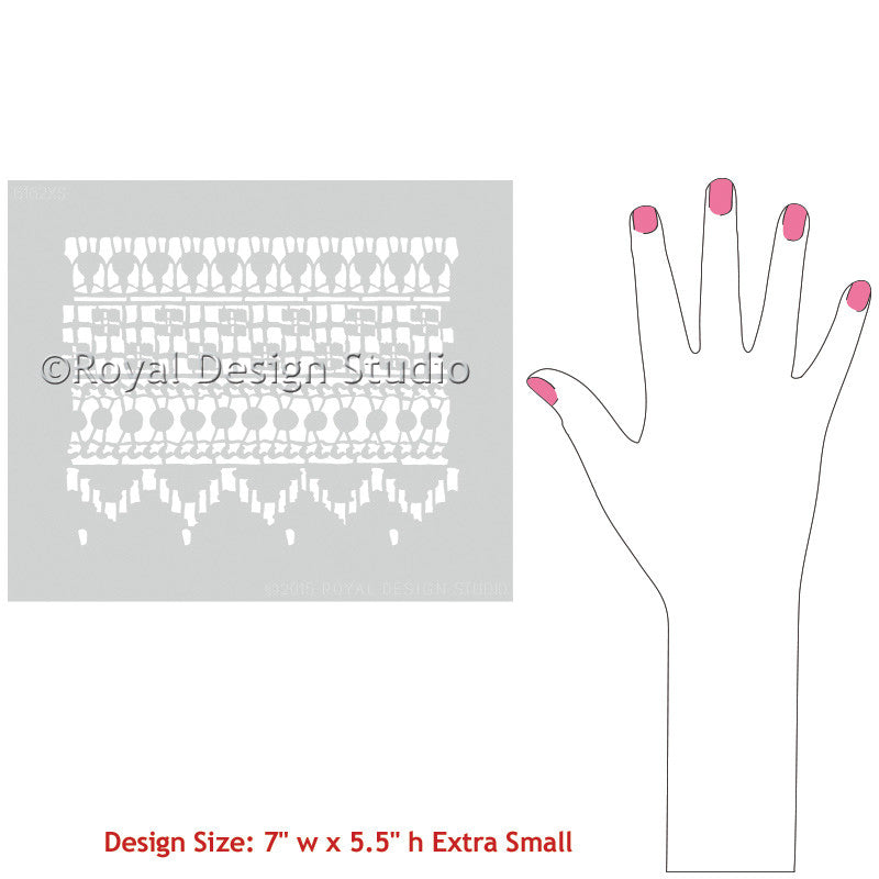 Primitivo Lace Craft Stencil - Reusable DIY Scrapbooking Templates for Card Making, Wedding Invitations & Home Decor - Perfect for Paper Crafts, Fabric Painting and Mixed Media Projects
