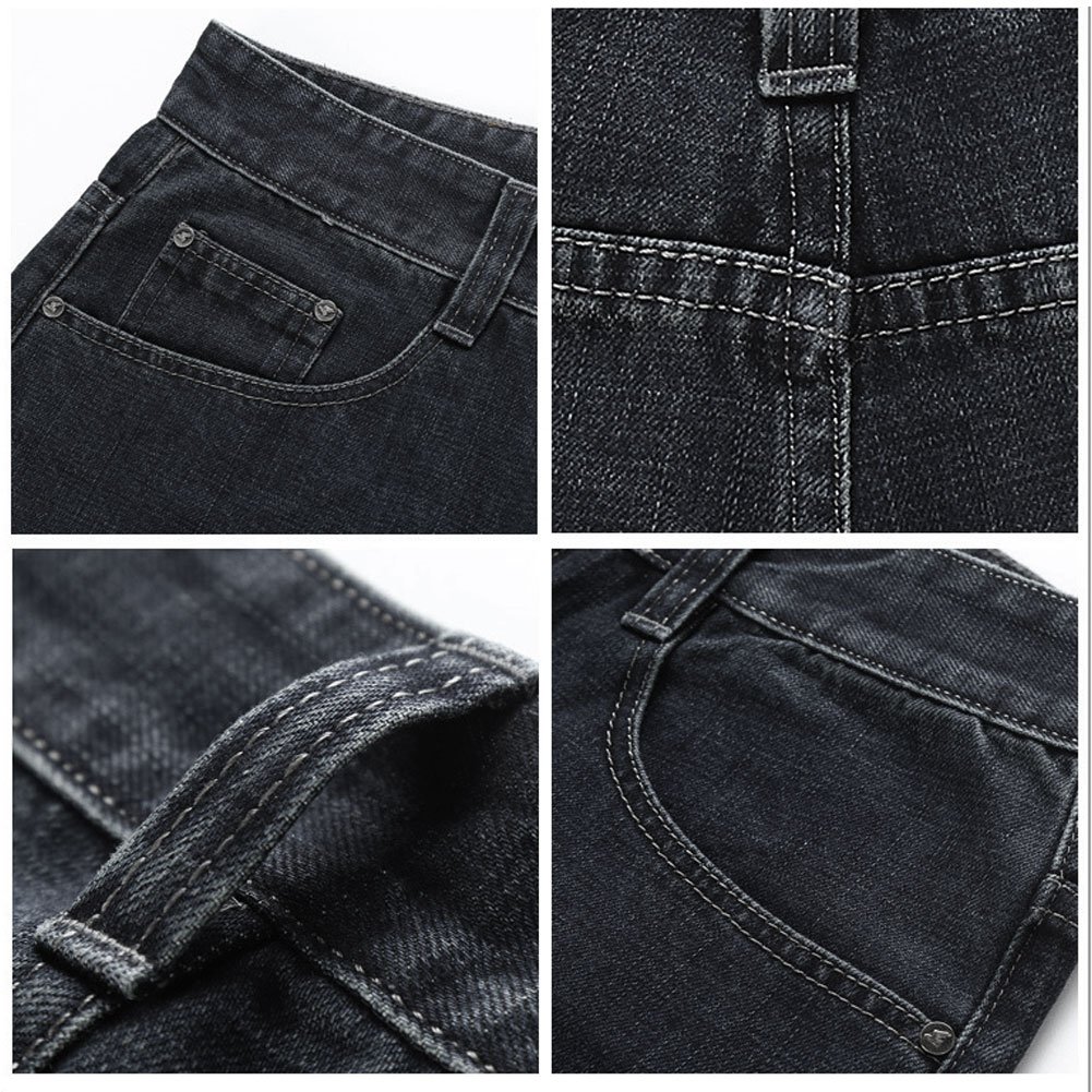 Men's Relaxed Fit Straight Leg Jeans - Comfortable Loose Fit Denim Pants in Black Size 29 | Casual Wear, Work Pants & Everyday Comfort