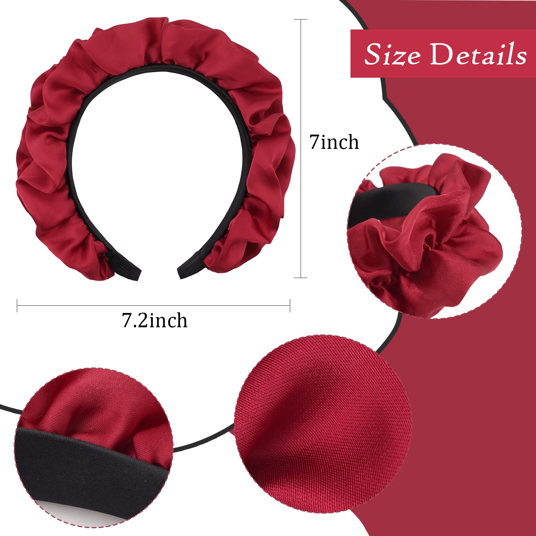 MiDoDo Women's Headbands 4-Pack - Elegant French Silk Ribbon Hairbands for Women & Girls - Wide Head Bands Hair Accessories for Work, Party, Wedding & Everyday Wear