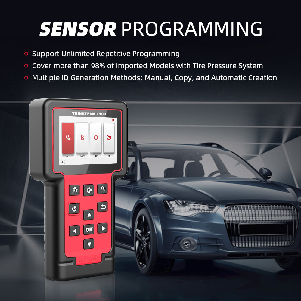 THINKTPMS T100 TPMS Programming Scan Tool - Professional Automotive Tire Pressure Sensor Diagnostic Equipment for Cars, Trucks & SUVs - Perfect for Mechanics & DIY Enthusiasts