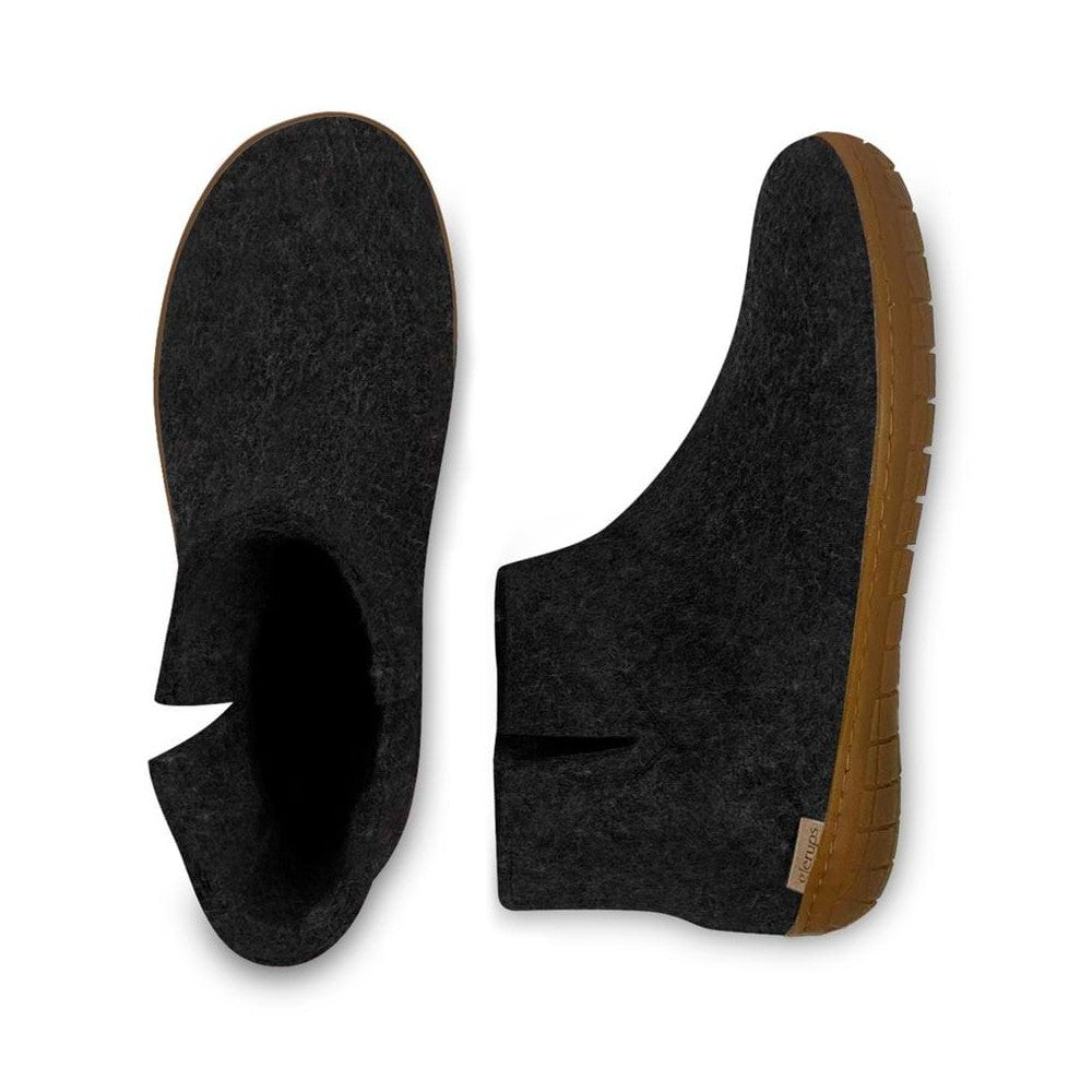 Glerups Unisex Boots with Natural Rubber Sole - Comfortable Wool Slippers for Indoor & Outdoor Use - Perfect for Home, Office, and Relaxation