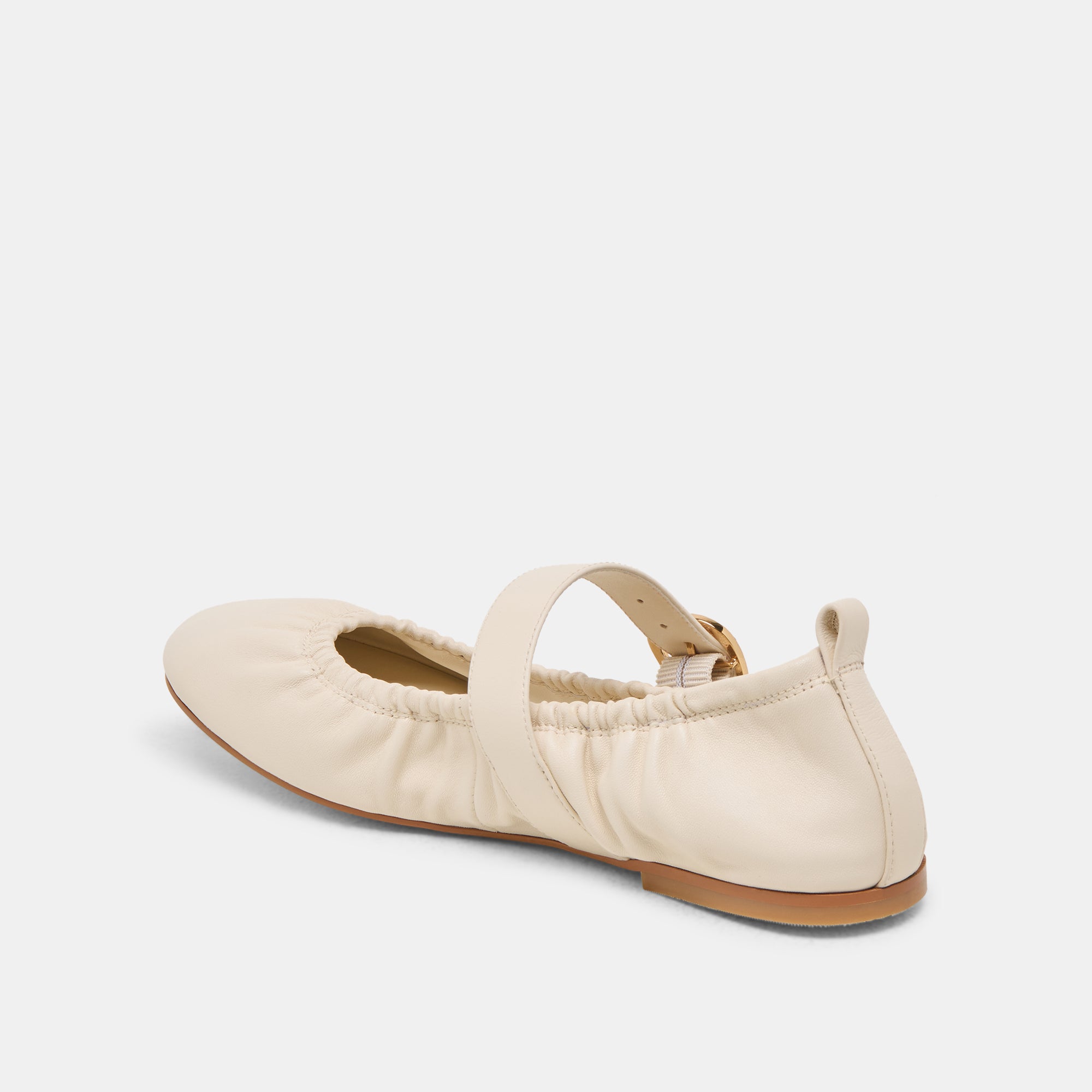 CAELY Women's Ballet Flats - Genuine Leather Comfortable Slip-On Shoes for Work, Office & Casual Wear - Bone Color